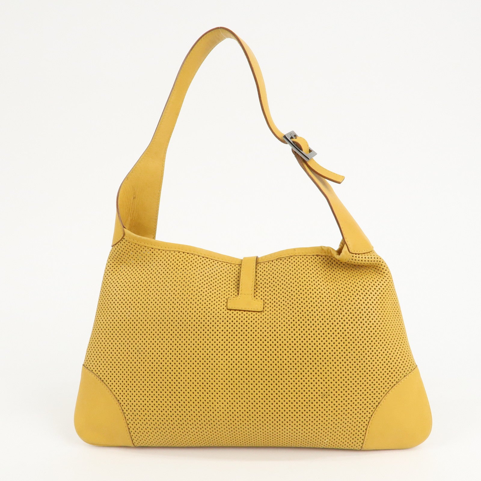 GUCCI Leather Kandensky One-Shoulder Bag Yellow 28628 Used