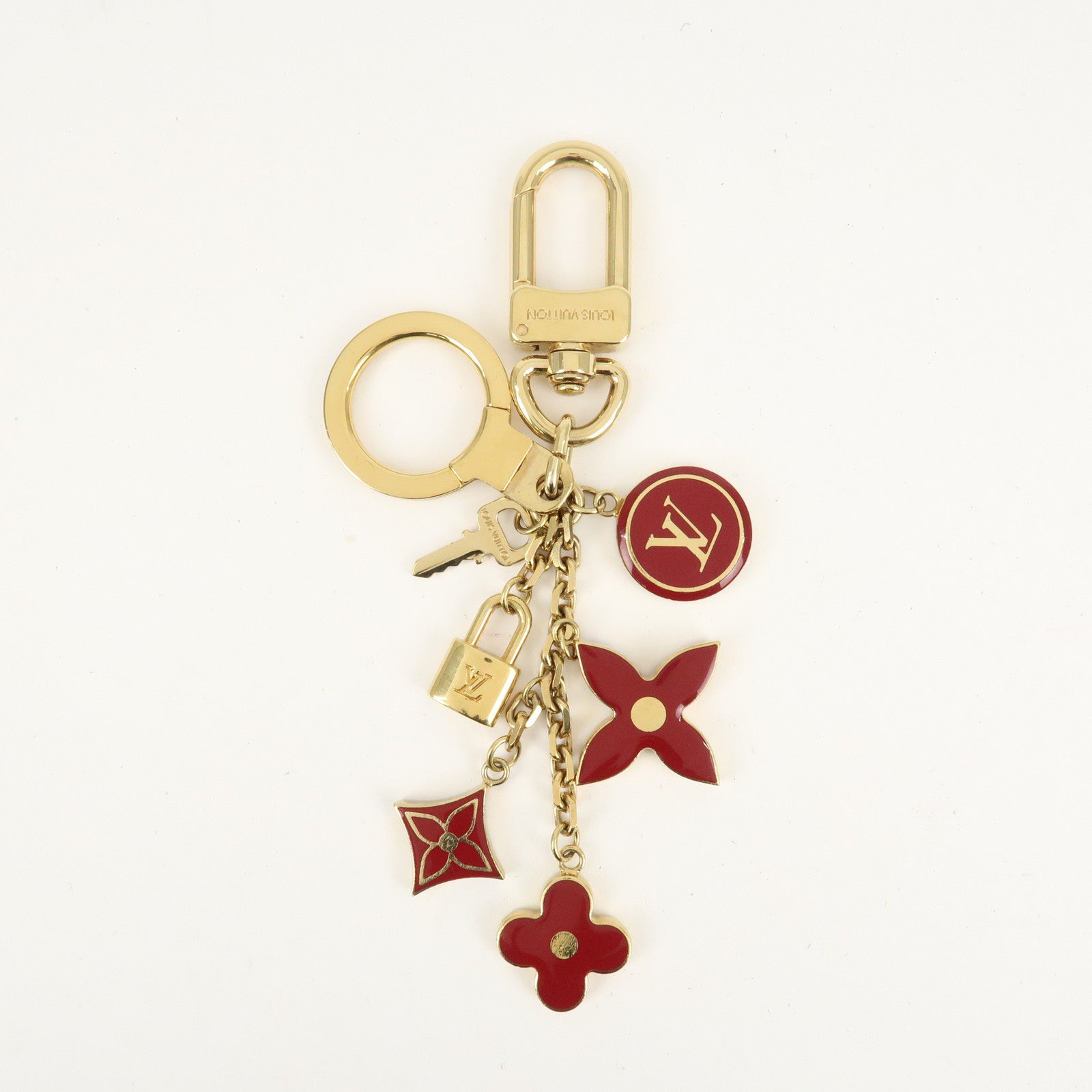 Louis Vuitton Porte Cles Panpelle Bag Charm Gold Red M91928 Used