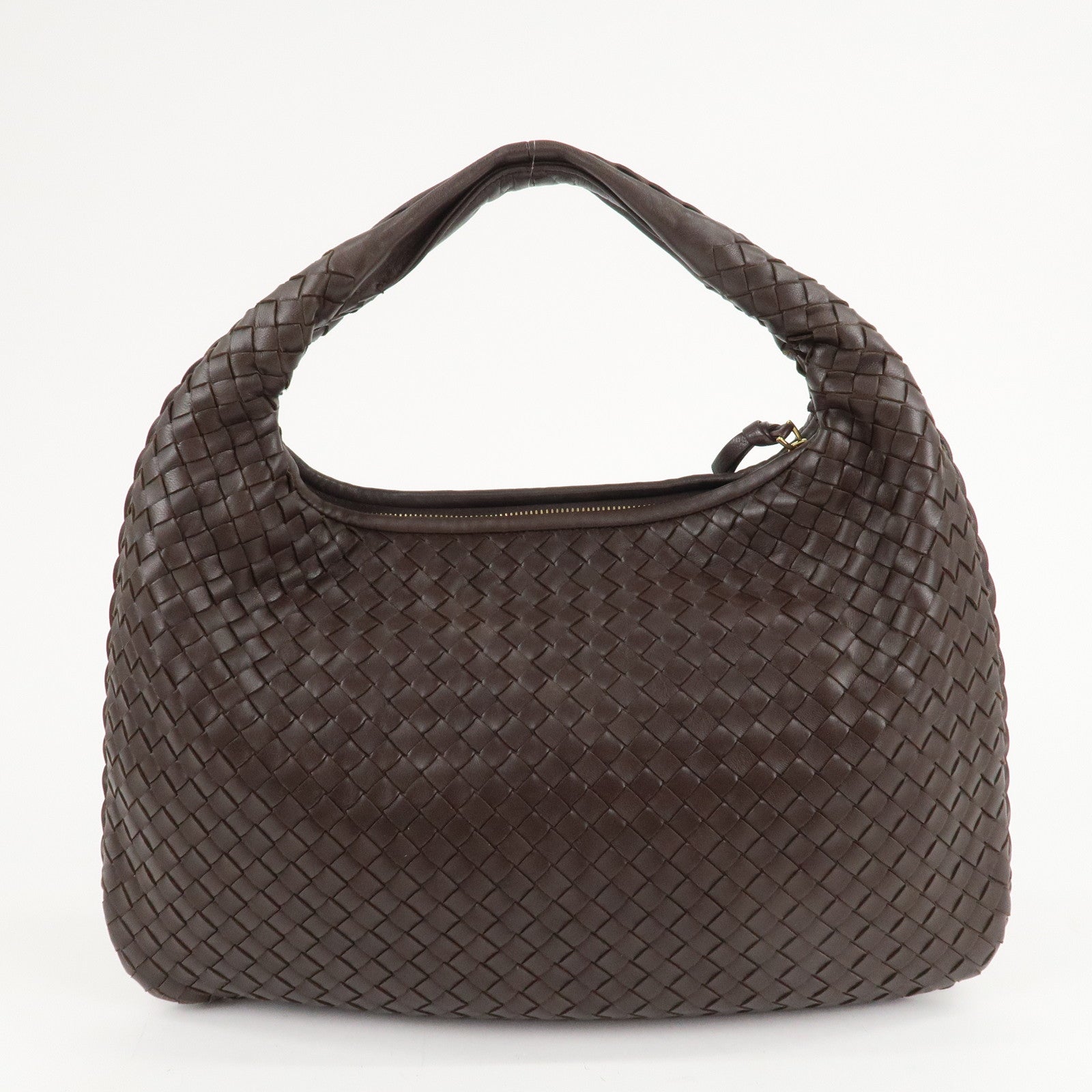 BOTTEGA VENETA Hobo Intrecciato Leather Shoulder Bag Brown 115653