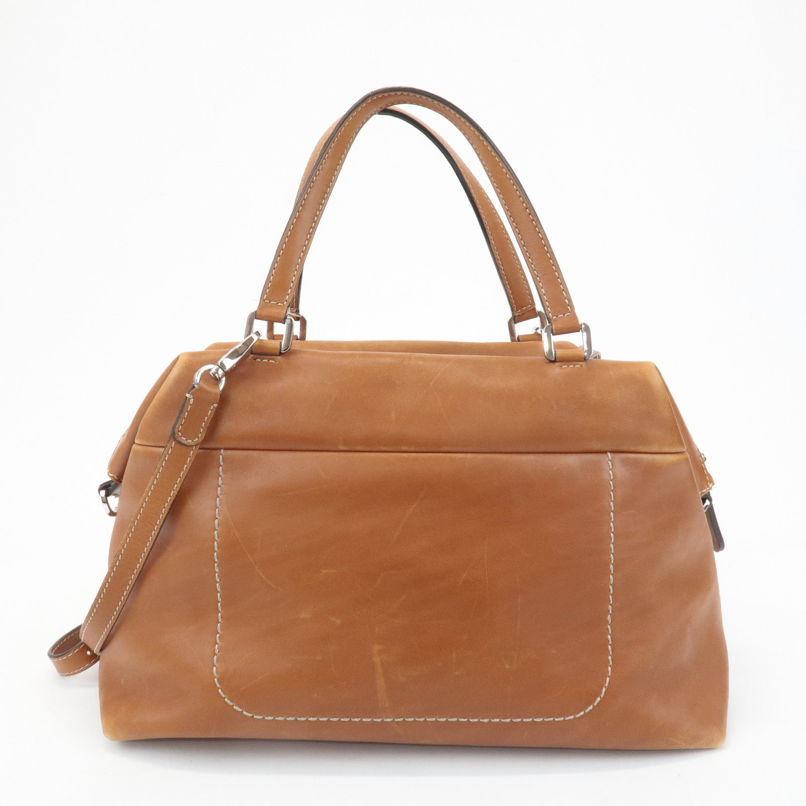 TOD
S Leather 2Way Bag Hand Bag Brown