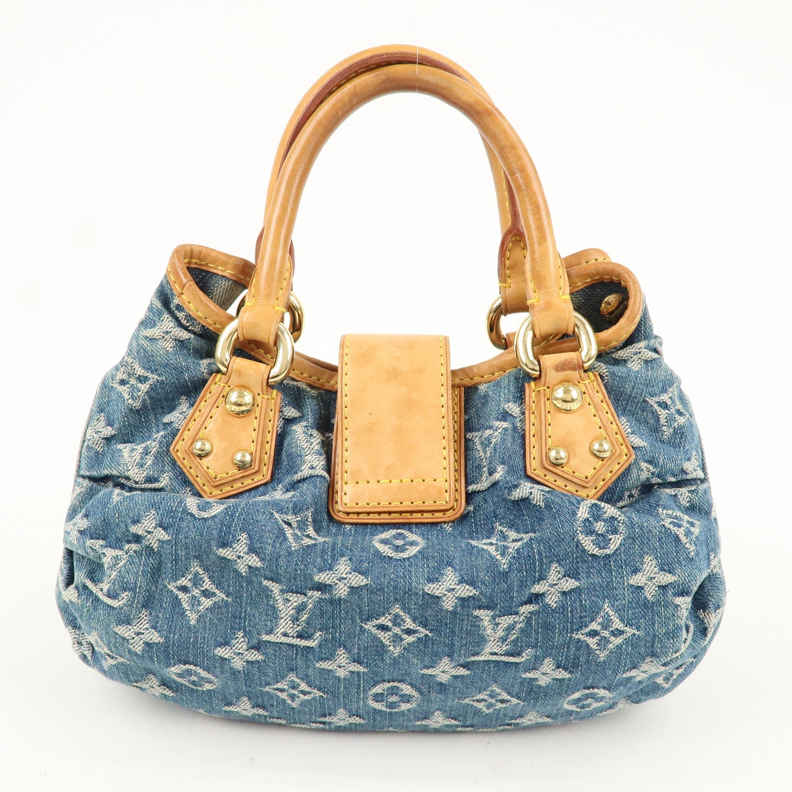 Louis Vuitton Monogram Denim Pleaty Hand Bag Blue M95020