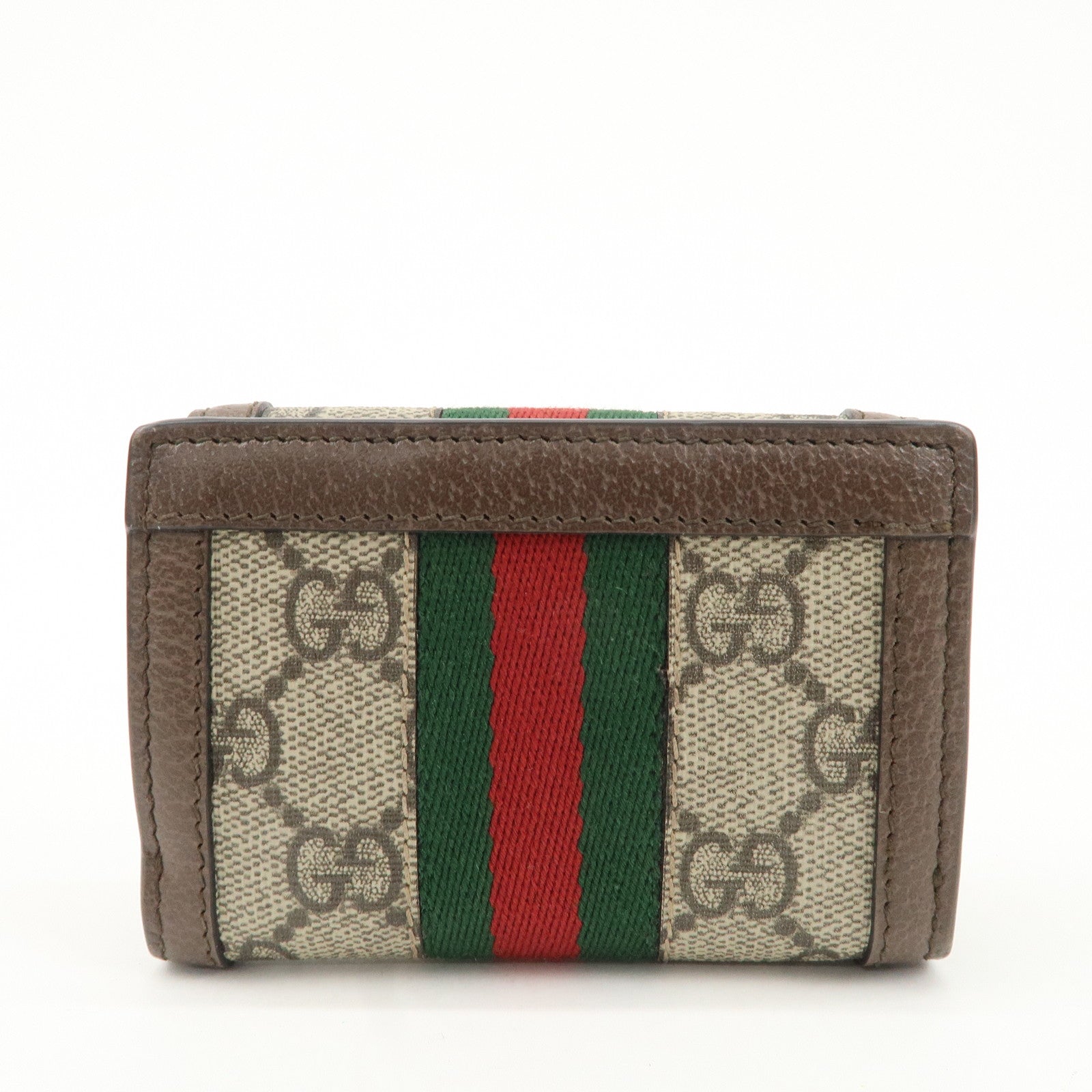 GUCCI Ophidia GG Supreme Leather Tri-Fold Compact Wallet 644334 Used