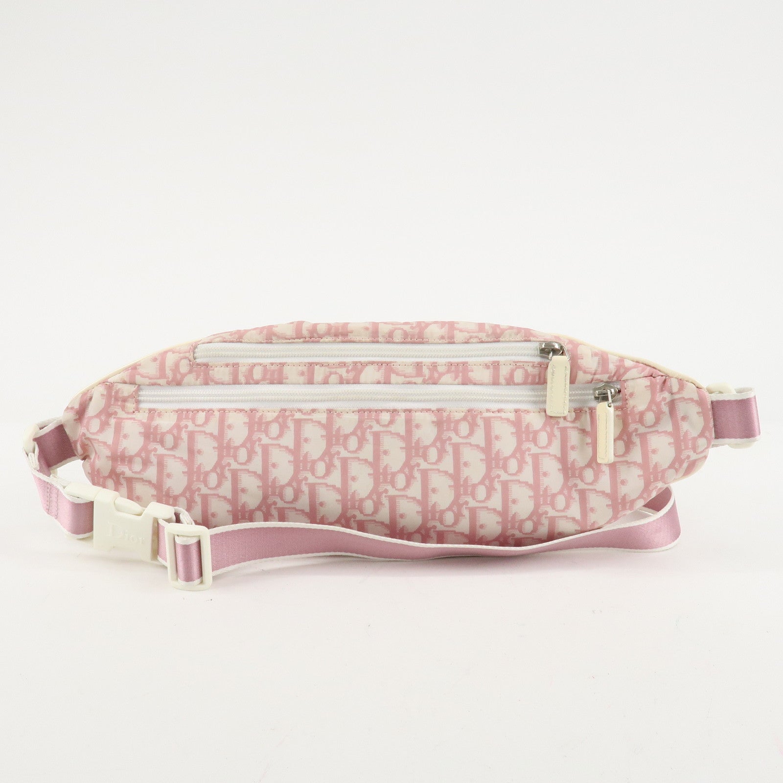 Christian Dior Trotter No.2 Nylon Patent Leather Waist Bag Pink Used