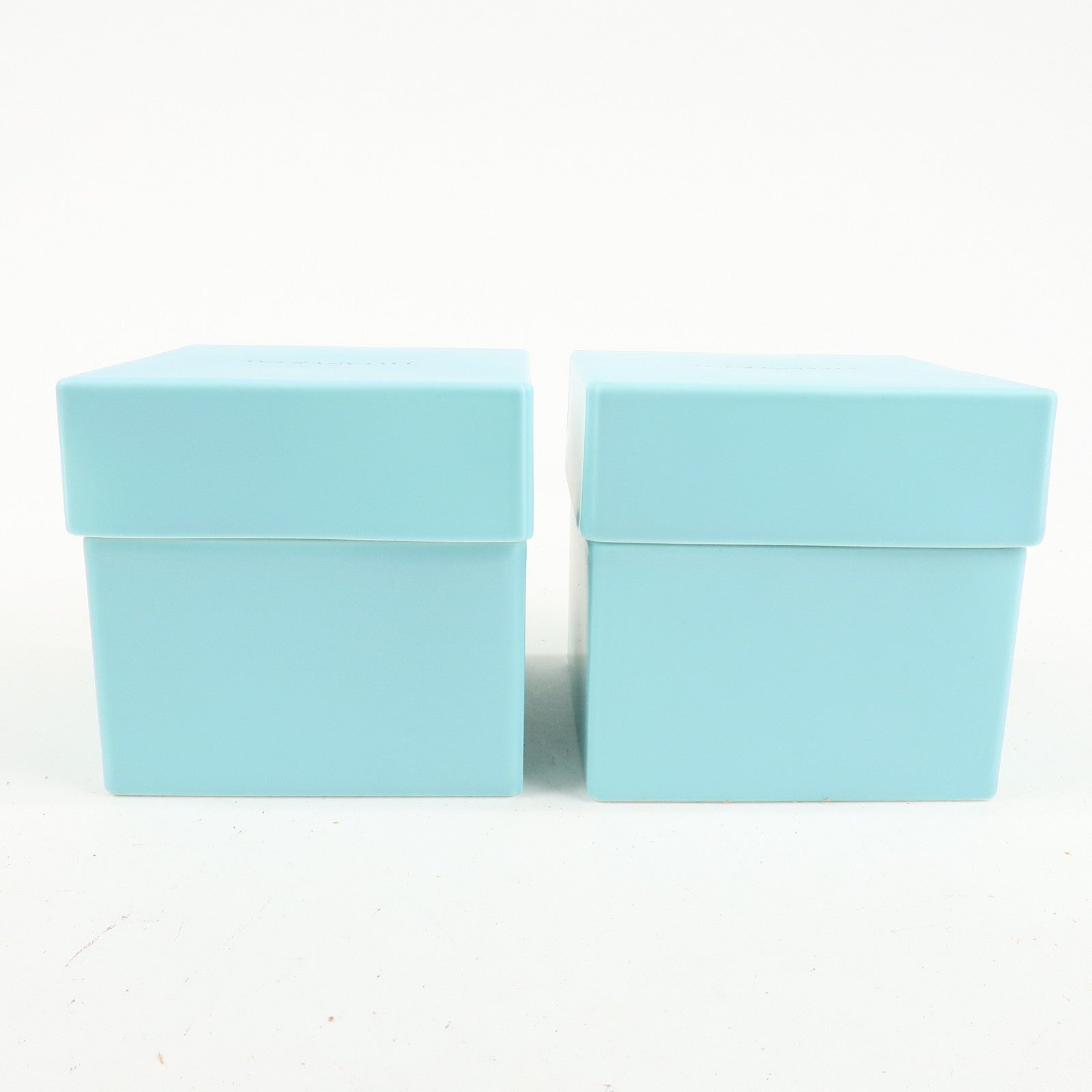 Tiffany&Co. Set of 2 Bone Ash Bone China Pottery Box Blue Used