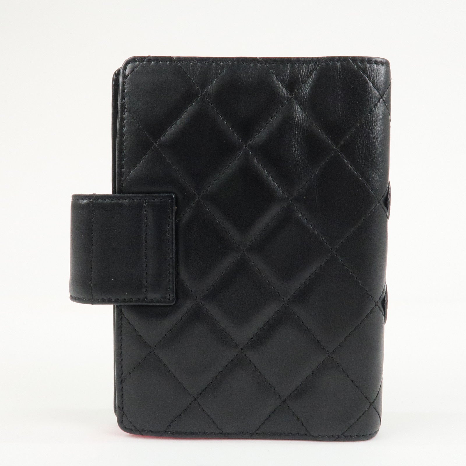 CHANEL Cambon Line Lamb Skin Planner Cover Black A13505