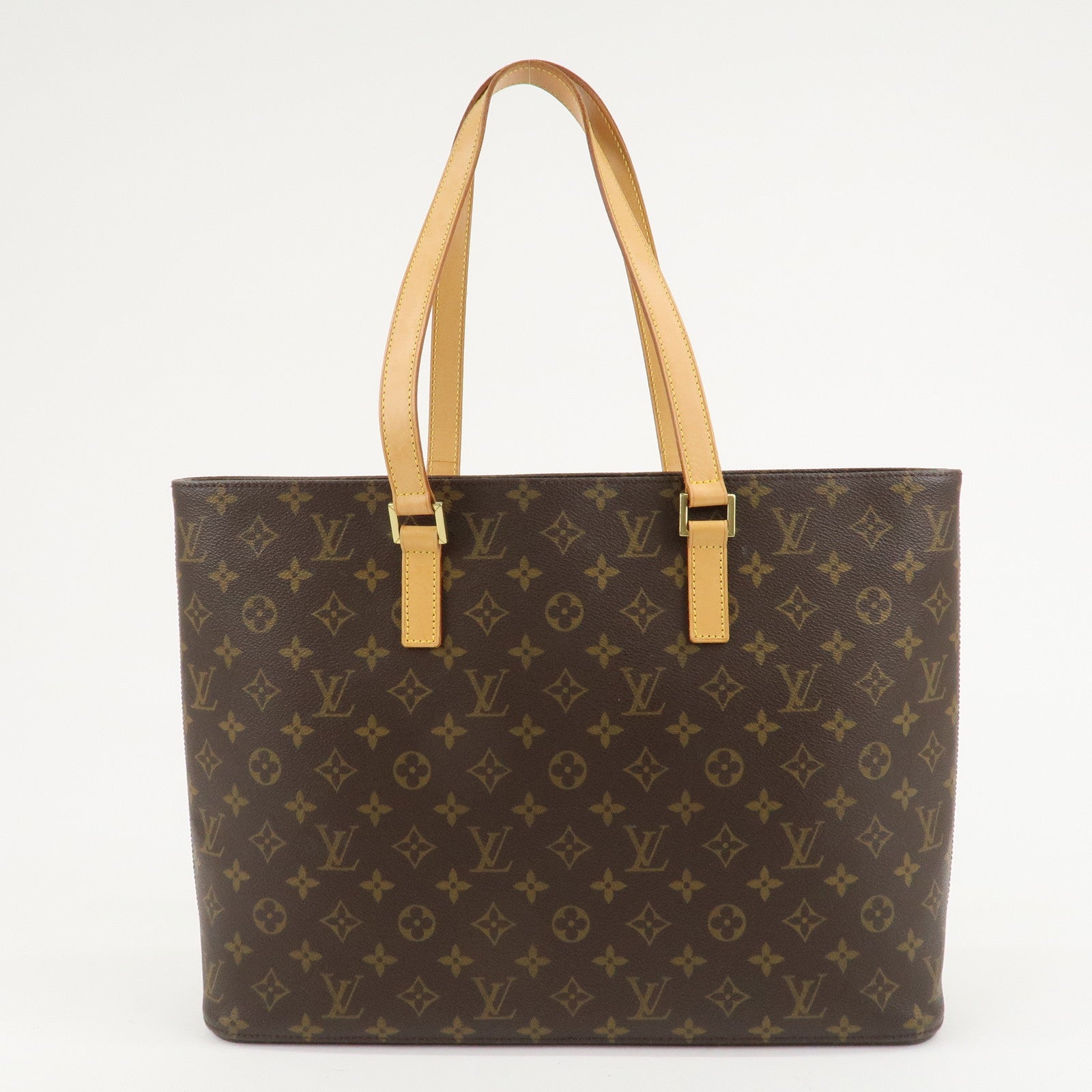 Louis Vuitton Monogram Luco Tote Bag Hand Bag Brown M51155 Used