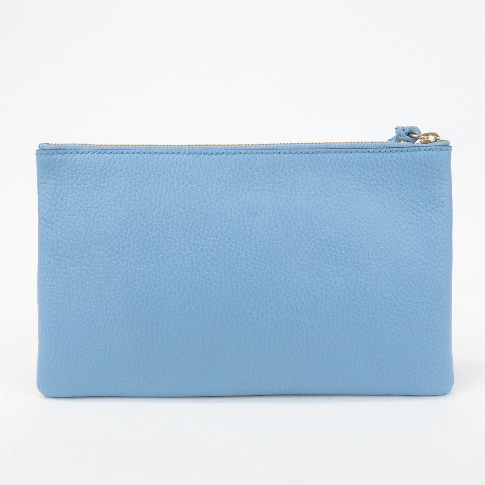 GUCCI Bamboo Leather Clutch Bag Second Bag Blue 449652 Used