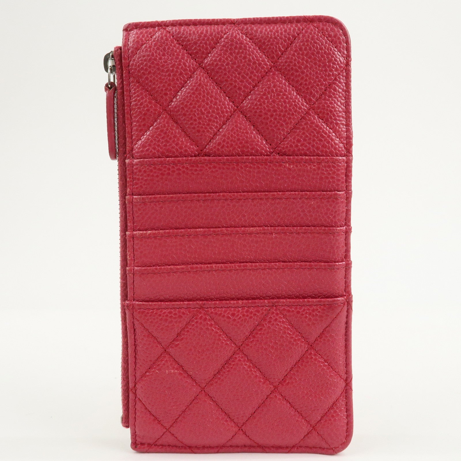 CHANEL Matelasse Caviar Skin Phone 
Card Case Pink AP0225 Used