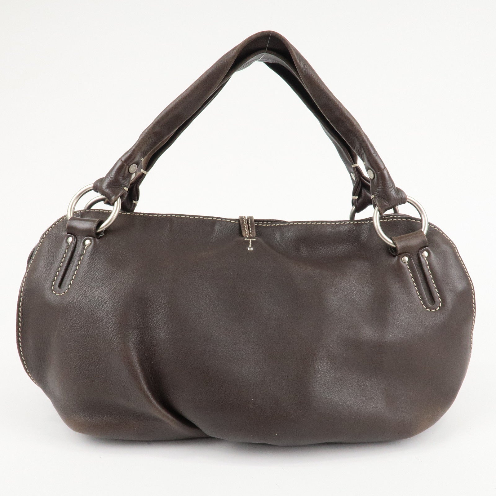 CELINE Leather Bitter Sweet Shoulder Bag Hand Bag Brown Used