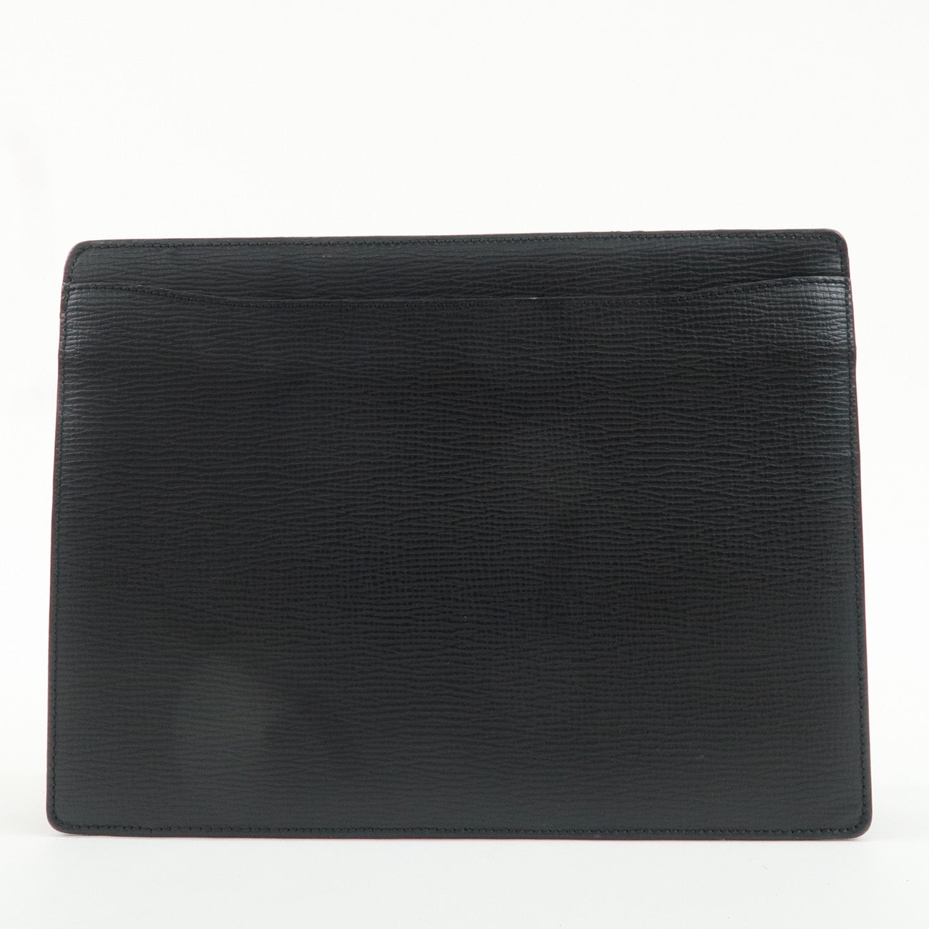 LOEWE Anagram Leather Clutch Bag Wtith Strap Hand Bag Black Used