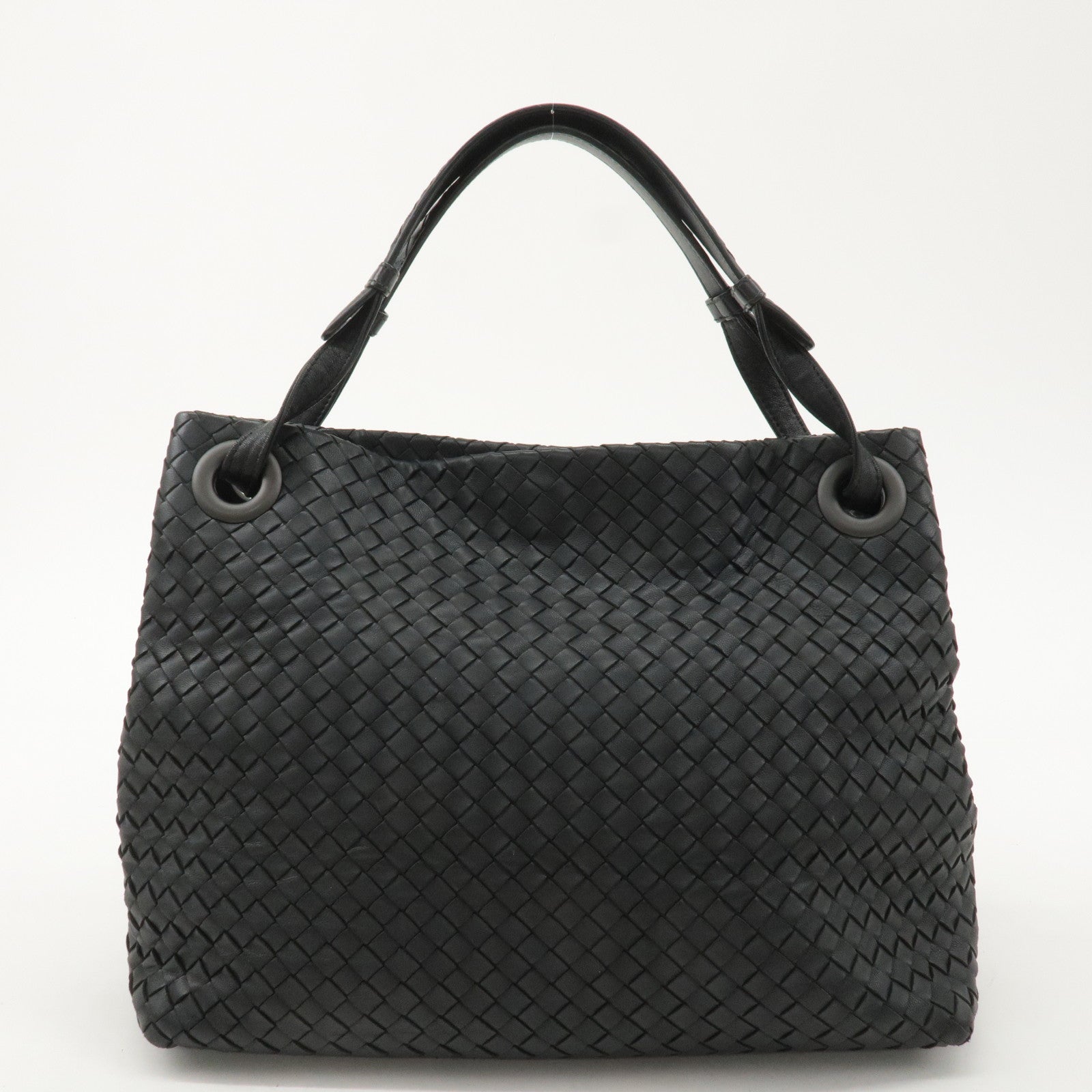 BOTTEGA VENETA Intrecciato Leather Medium Garda Bag Black 179320