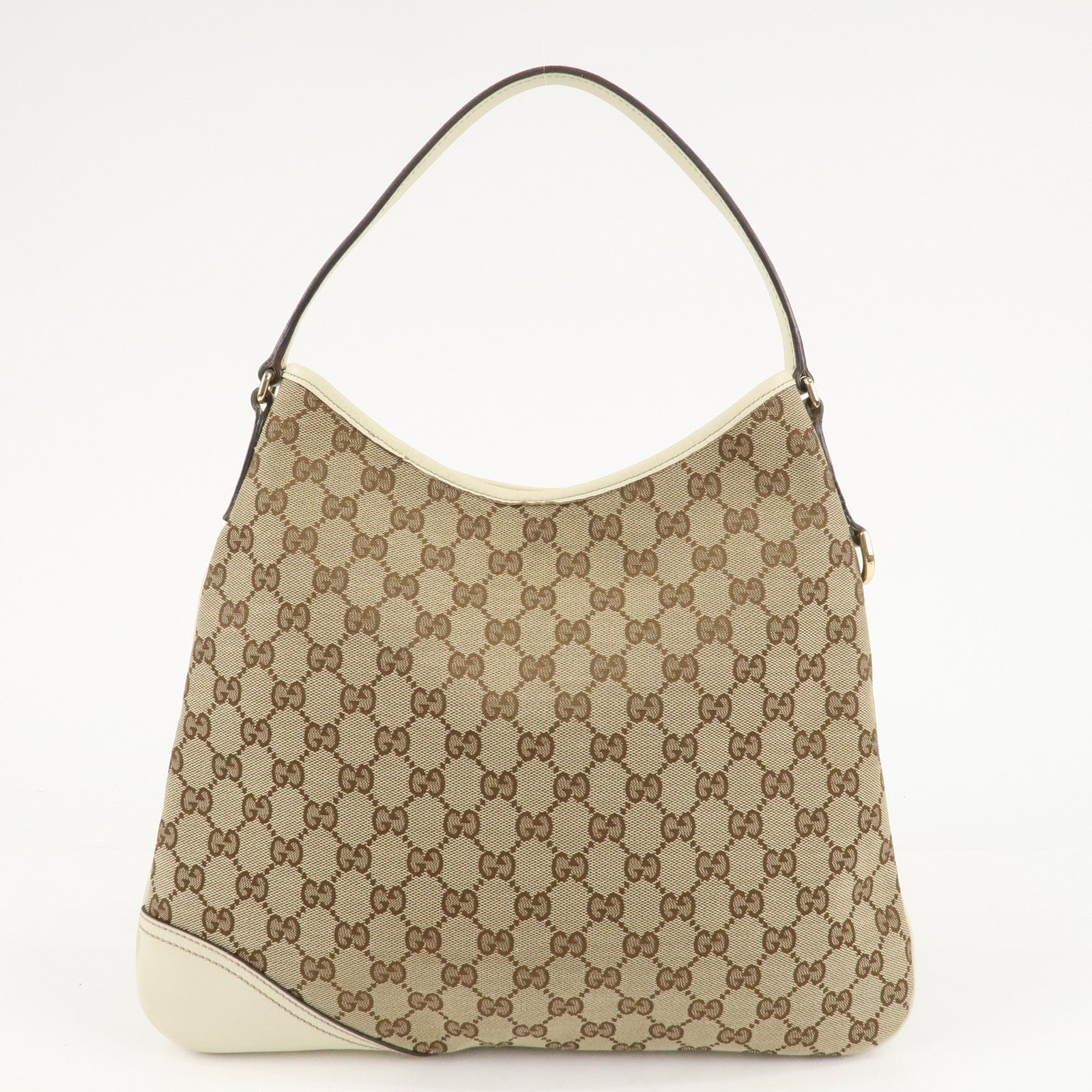 GUCCI New Britt GG Canvas Leather Shoulder Bag Beige Ivory 169947 Used