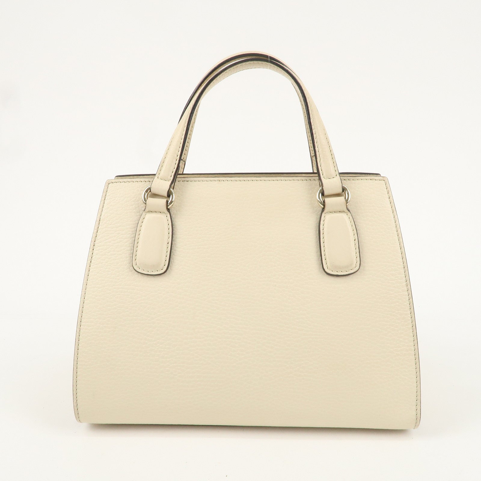 GUCCI Interlocking Leather 2Way Bag Hand Bag Beige 607722