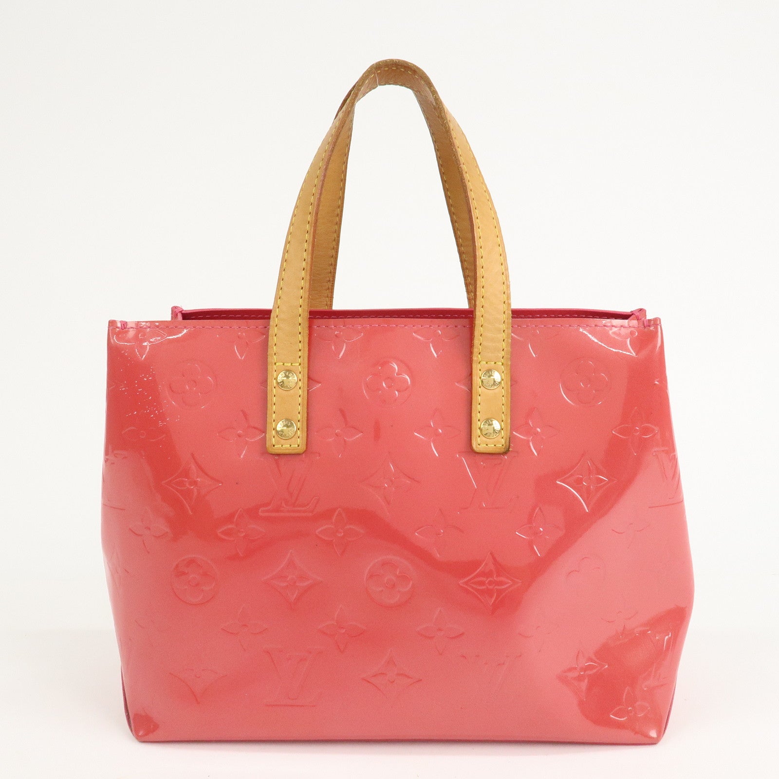 AuthenticLouis Vuitton Monogram Vernis Lead PM Hand Bag Pink M91221