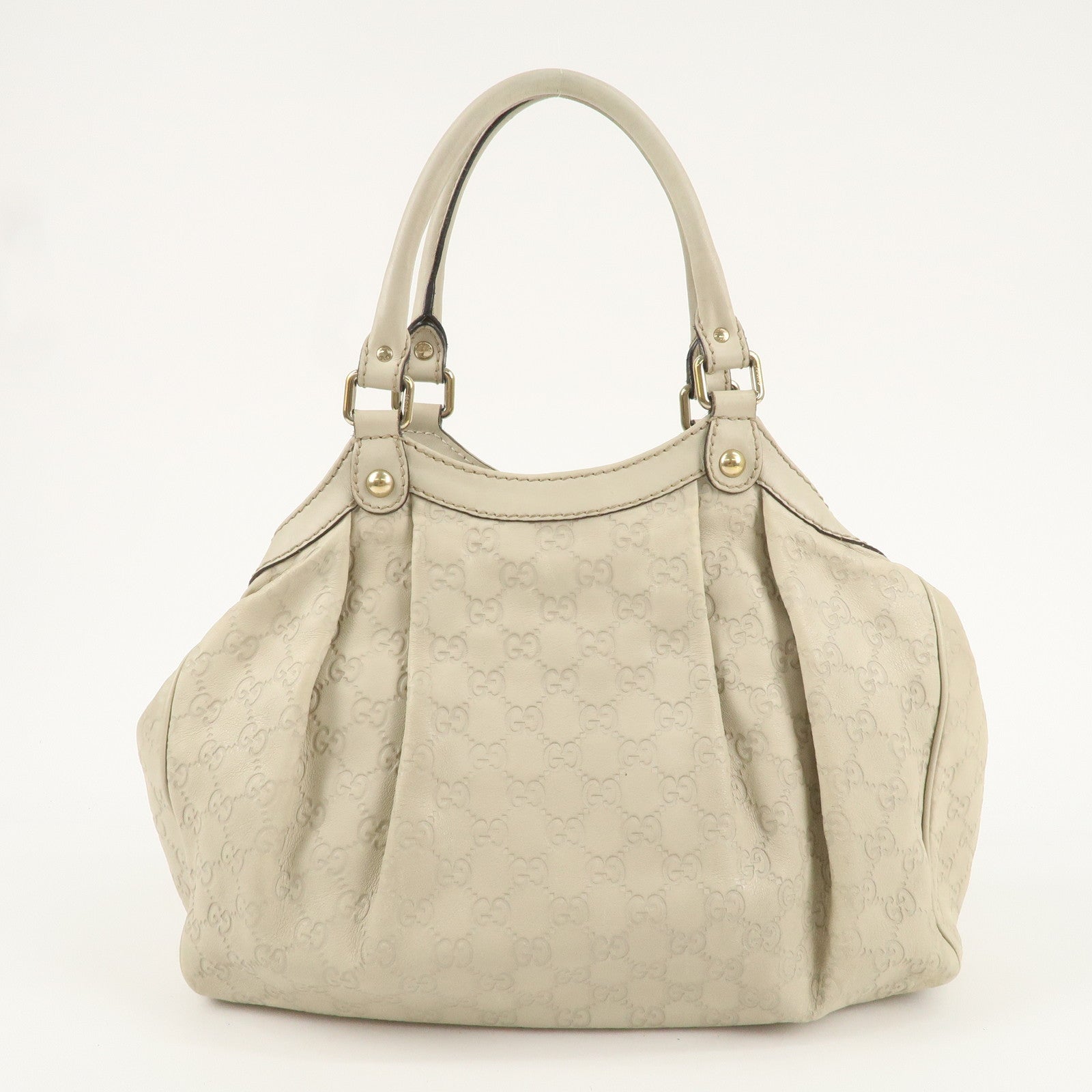 GUCCI Sukey Guccissima Leather Tote Bag Hand Bag Ivory 211944