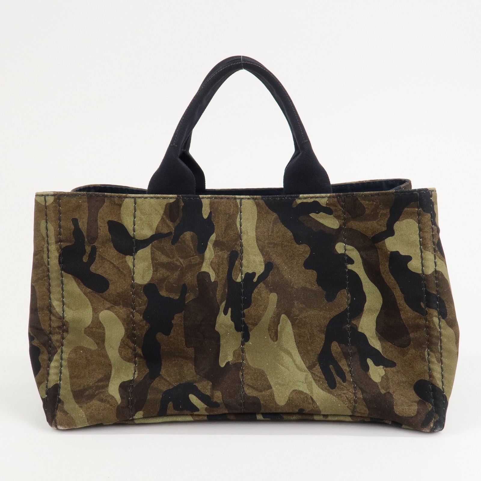 PRADA Logo Canapa Canvas Large Tote Bag Camouflage BN2020