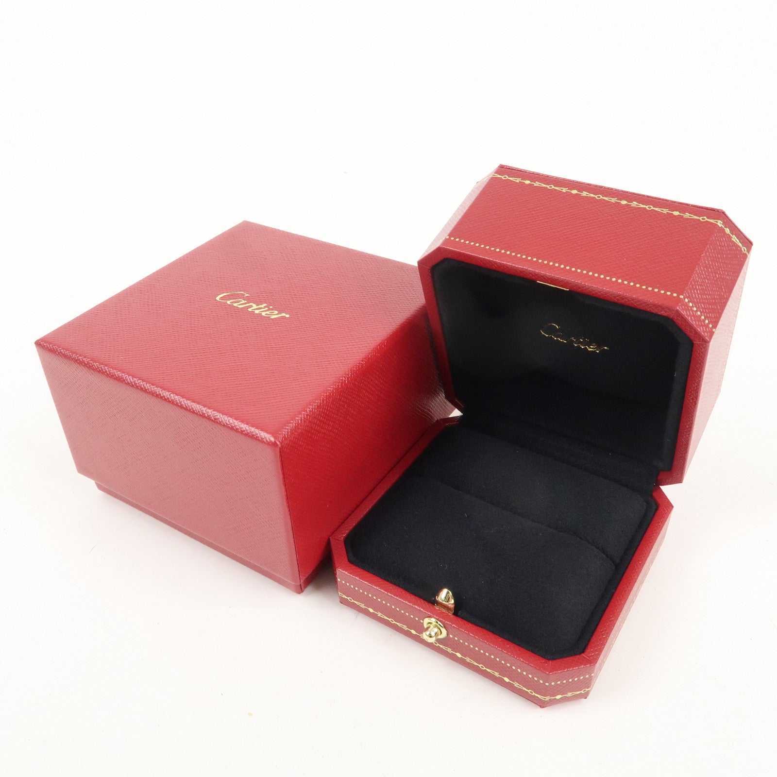 Cartier Set of 2 Ring Box Display Box Jewelry Box For Ring Red