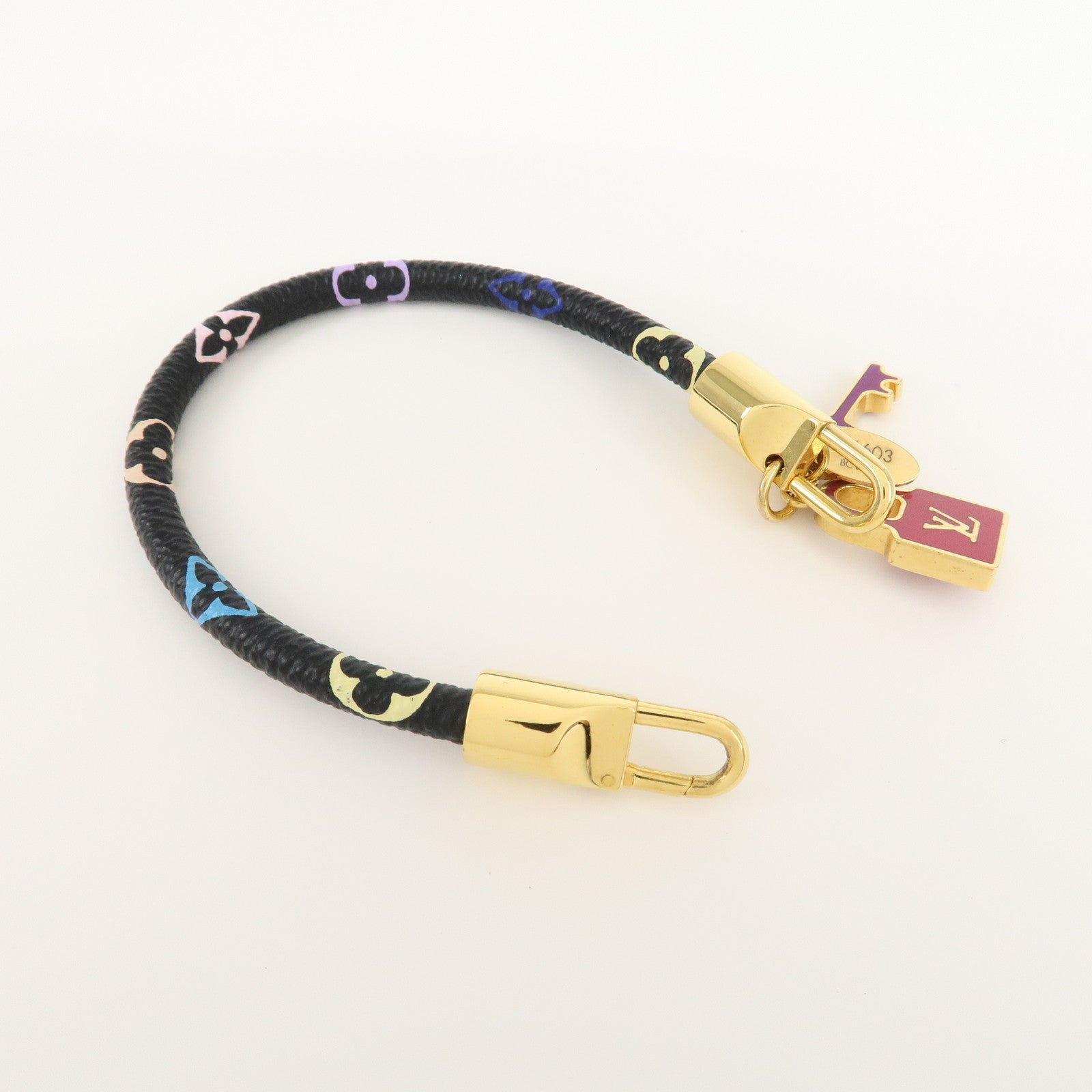 Louis Vuitton Monogram Multicolor Bracelet Luck It Noir M6603F Used