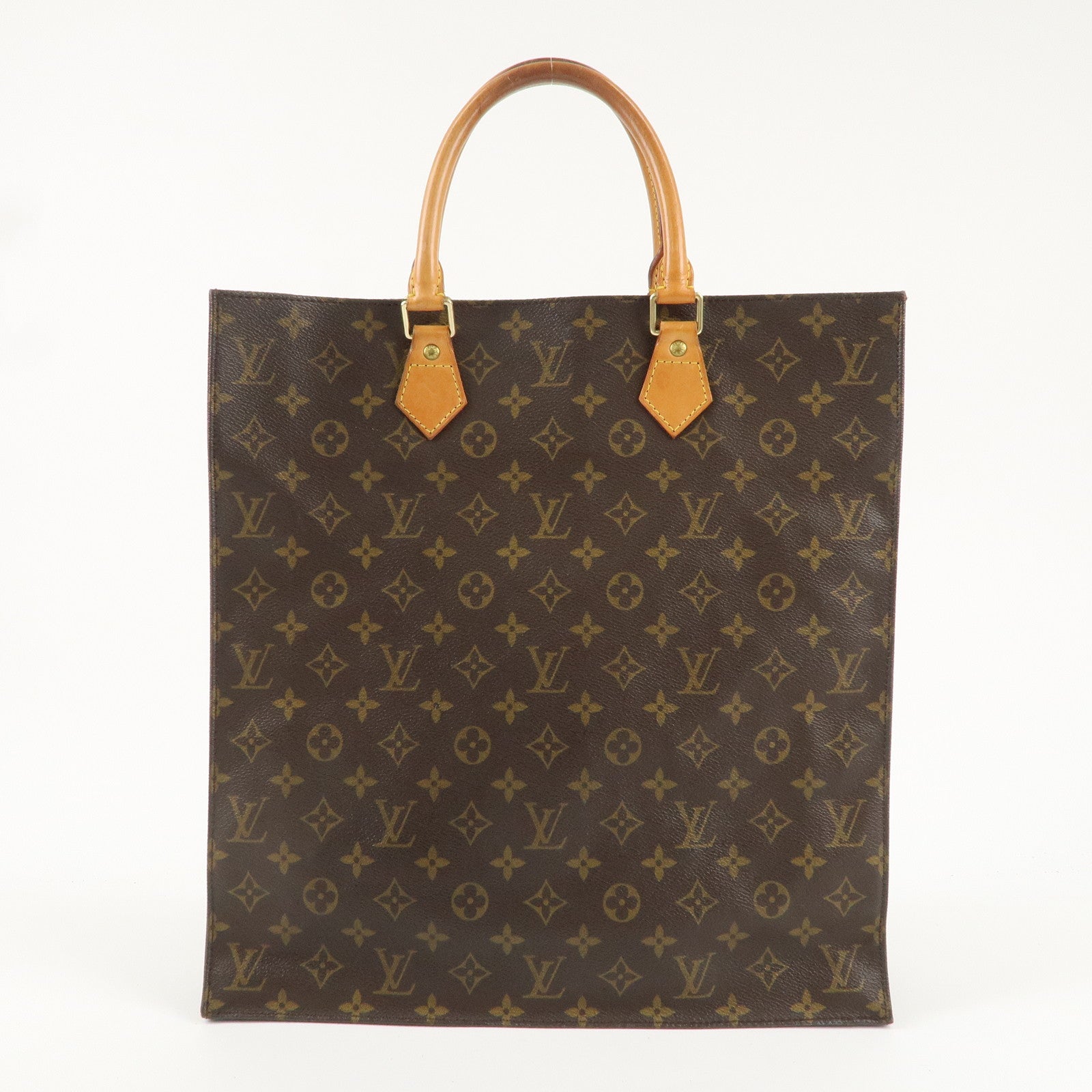 Louis Vuitton Monogram Sac Plat Hand Bag Brown M51140