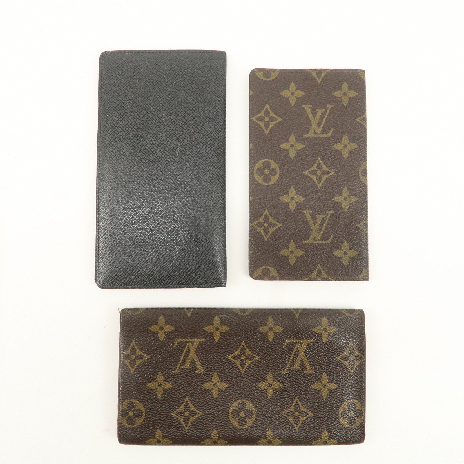 Louis Vuitton Set of 3 Card Case Wallet M33401 M56340 M61818 Used