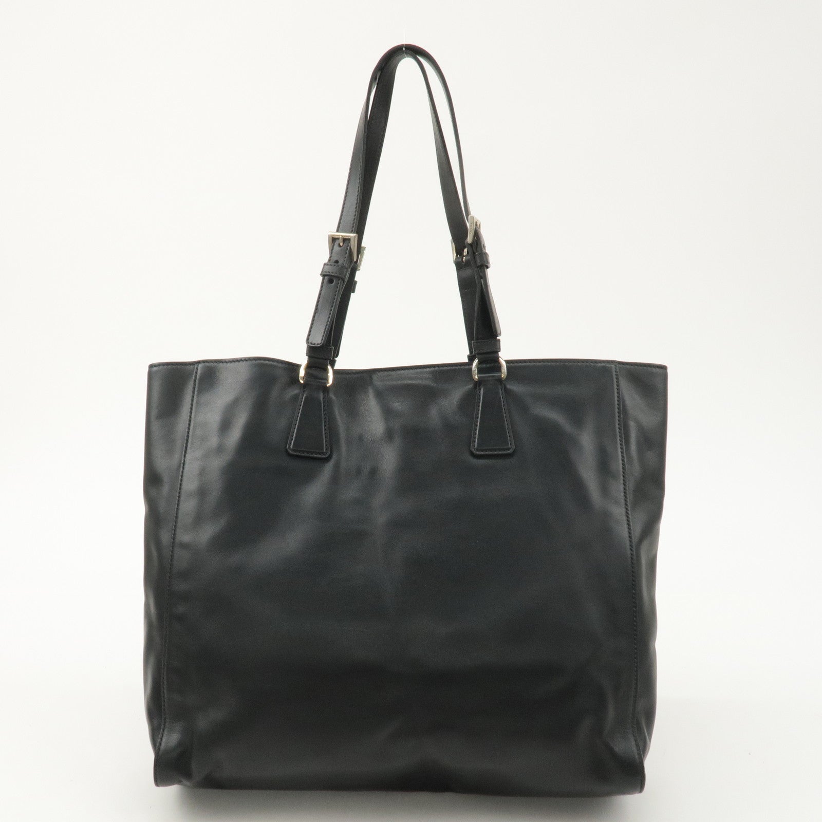 PRADA Logo Leather Tote bag Nero Black