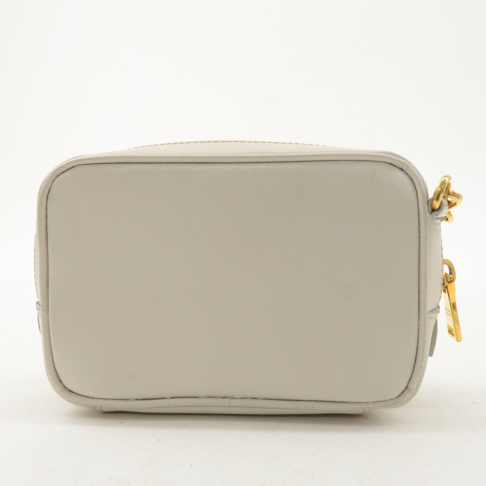 PRADA Logo Saffiano Leather Shoulder Bag Crossbody Bag White