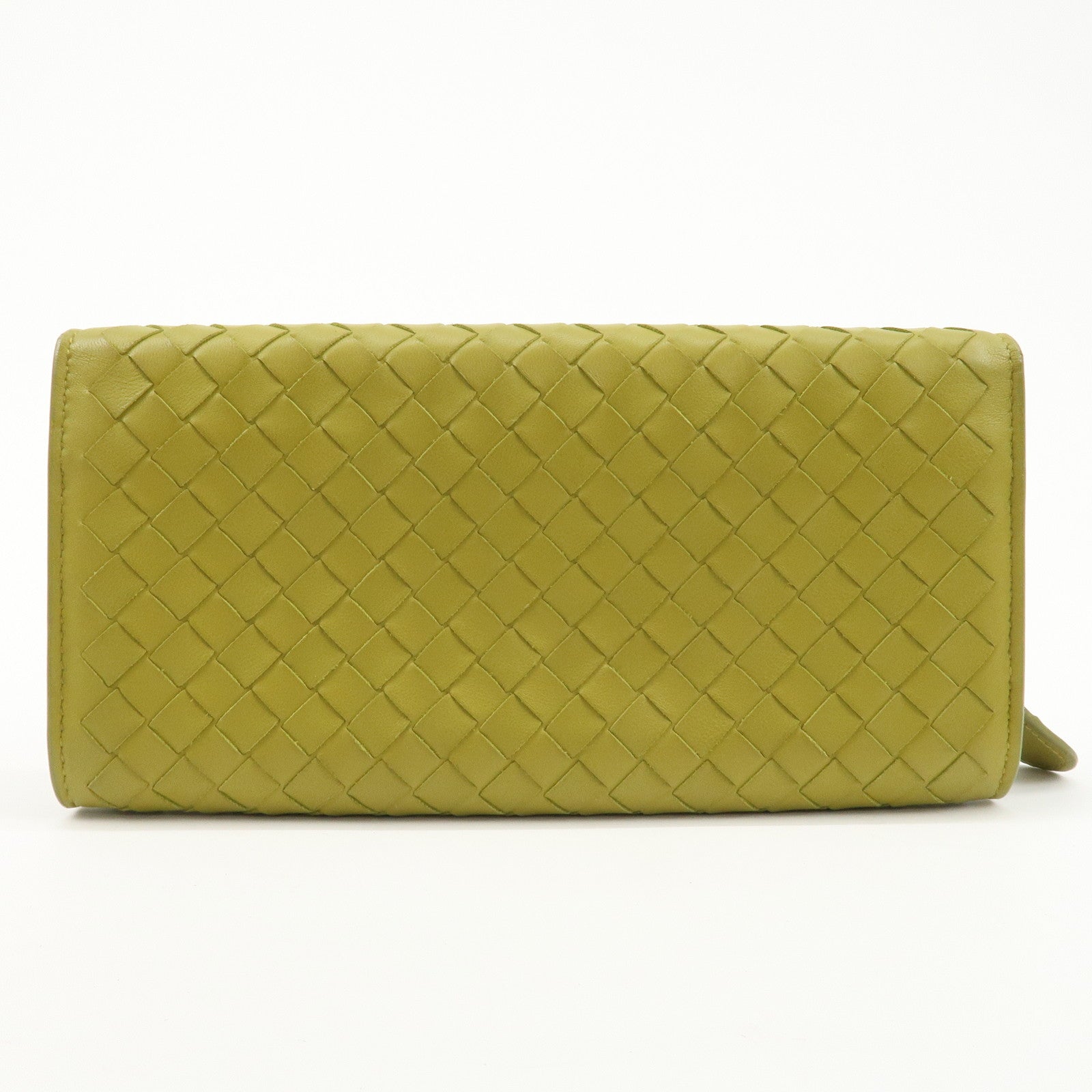 BOTTEGA VENETA Intrecciato Leather Bi-fold Long Wallet Yellow