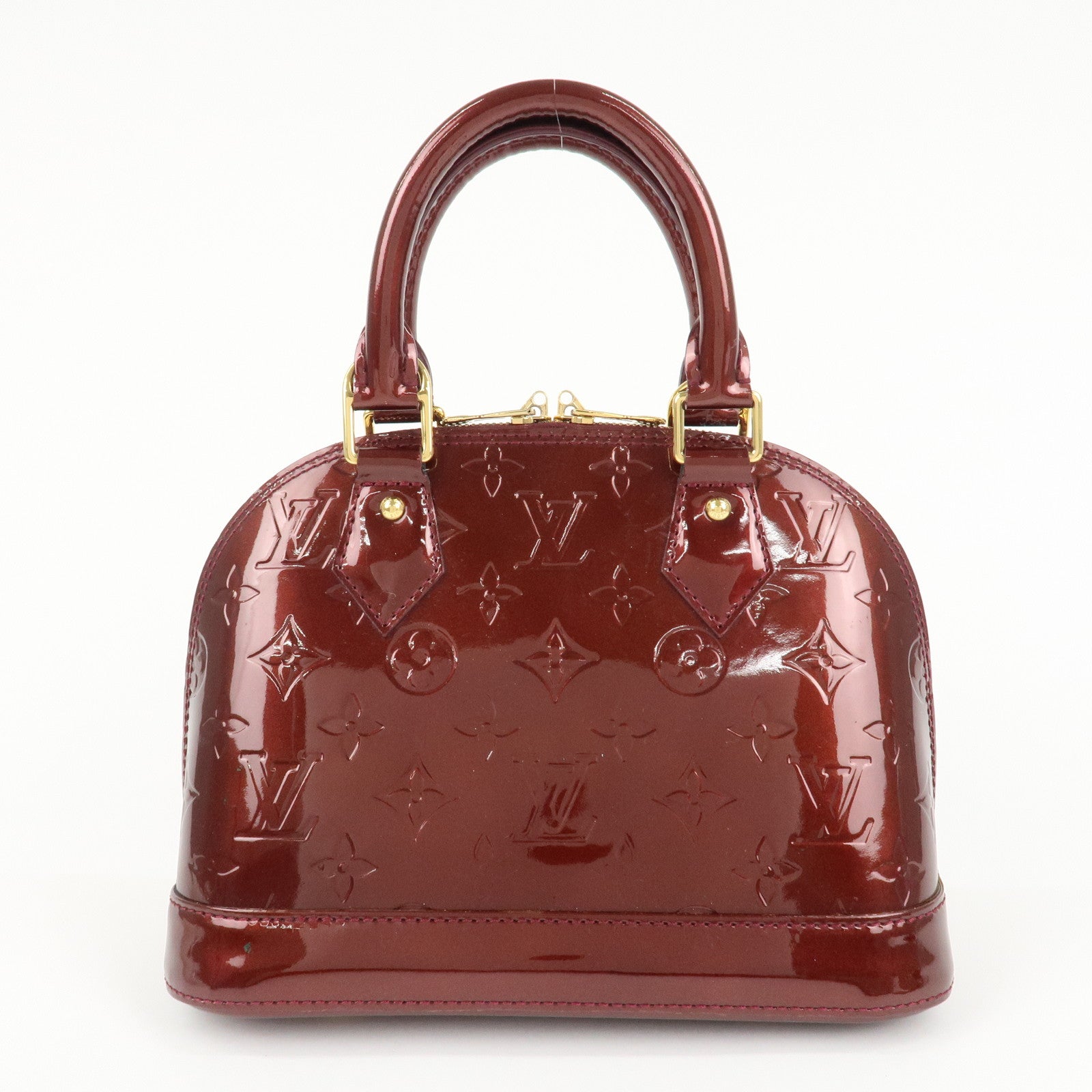 Louis Vuitton Monogram Vernis Alma BB Hand Bag Griotte M90231