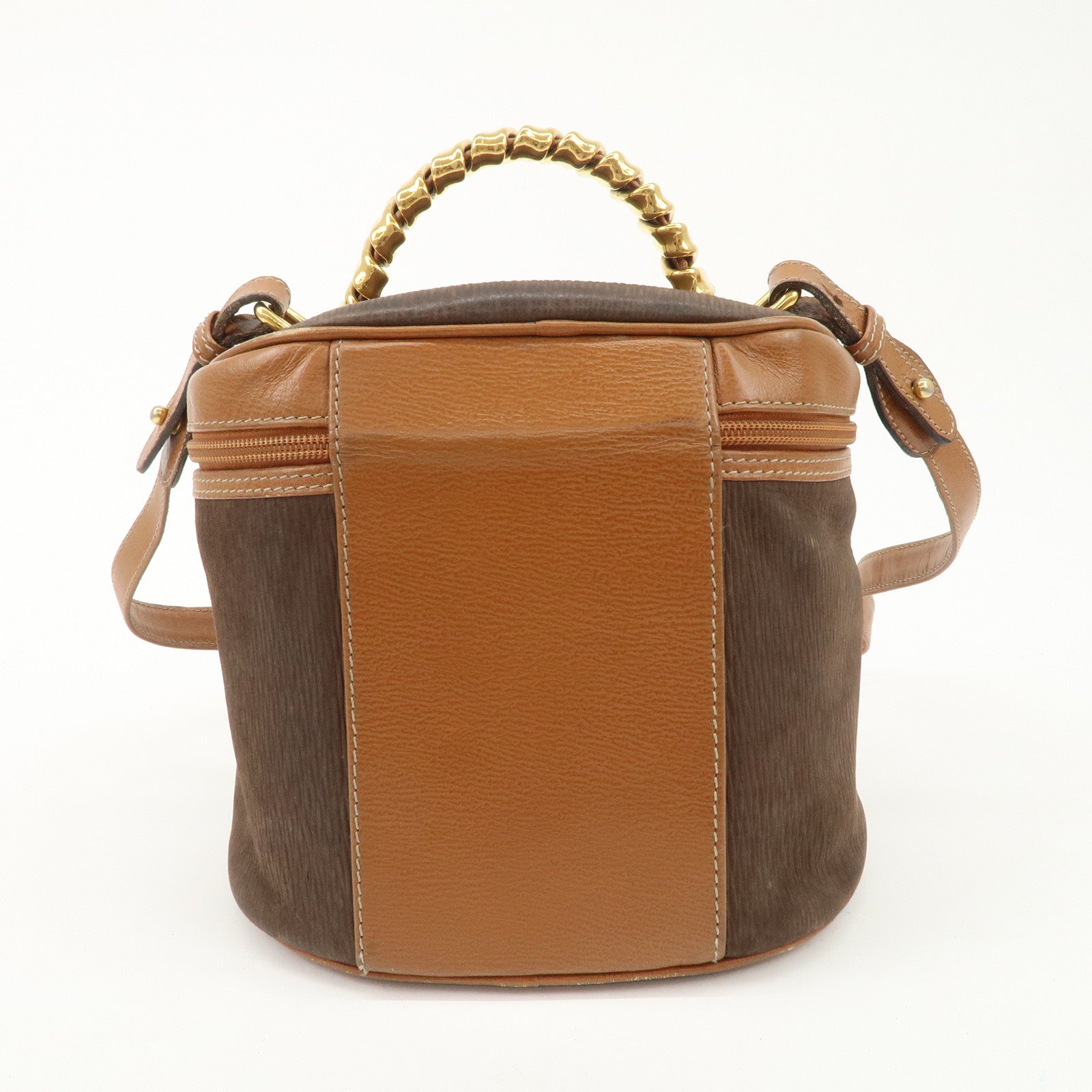 LOEWE Velazquez Suede Leather 2 Way Bag Brown Dark Brown