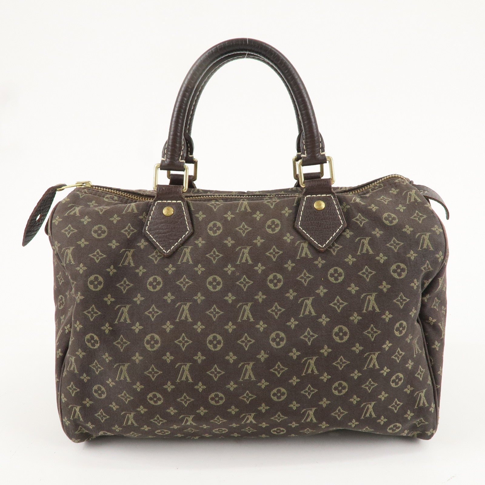 Louis Vuitton Monogram Mini Lin Speedy 30 Boston Bag Ebene M95224