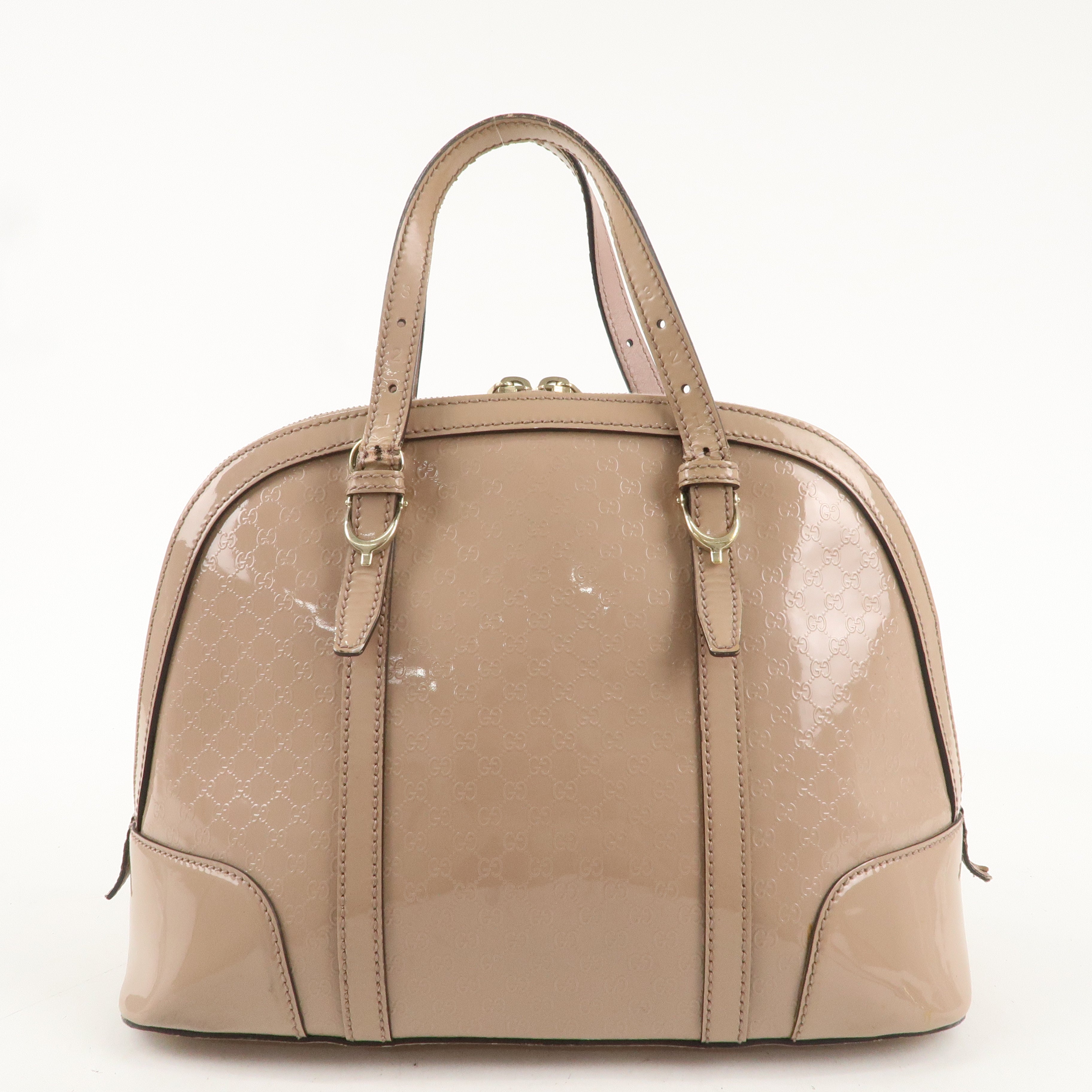 GUCCI Micro Guccissima Patent Leather 2way Hand Bag Beige 309617