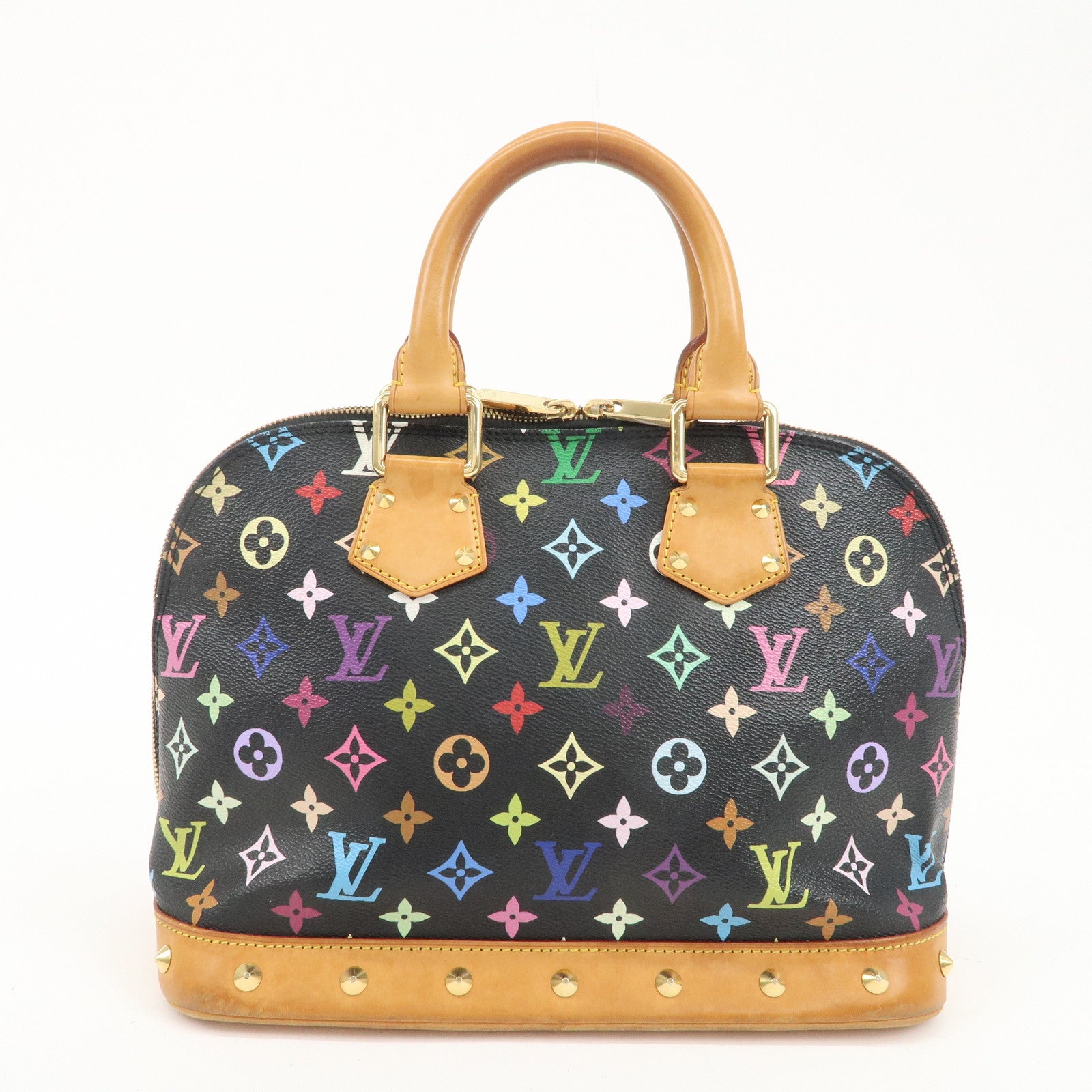 LOUIS VUITTON Monogram Multicolor Alma Hand Bag Noir M92646 Used