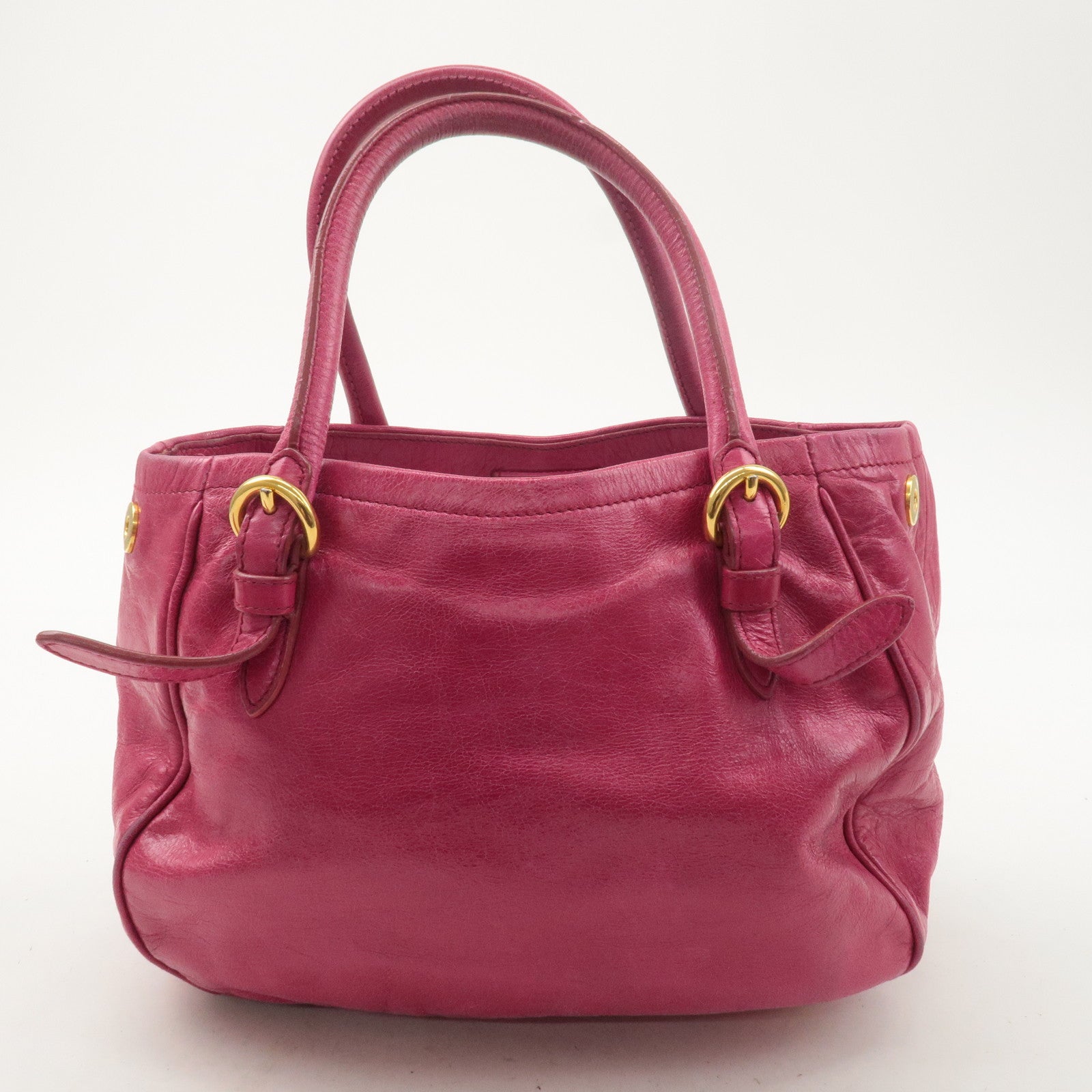 MIU MIU Leather 2WAY Bag Hand Bag Shoulder Bag Pink