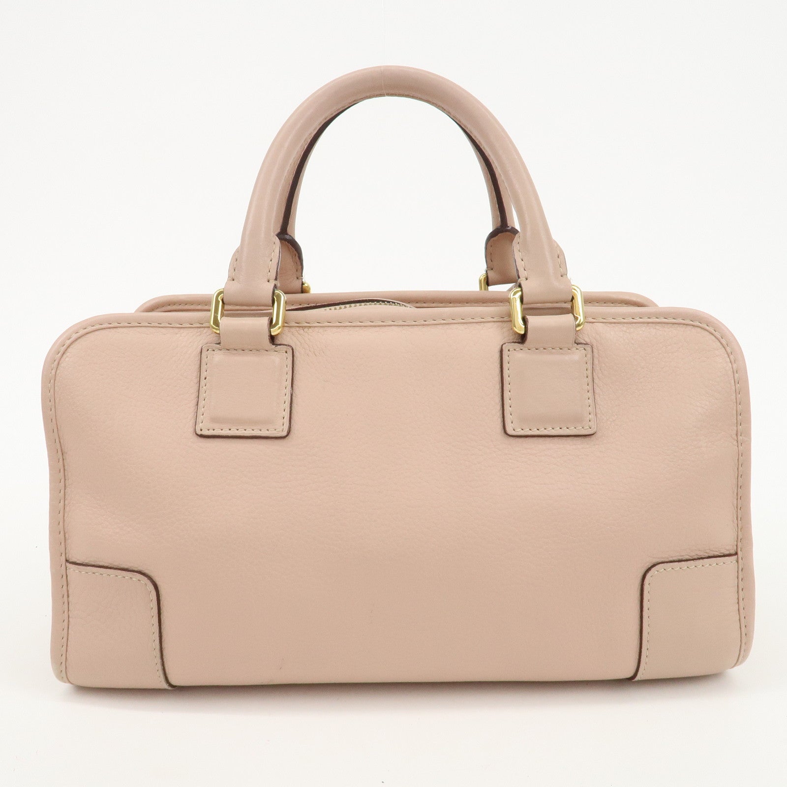 LOEWE Anaglam Leather Amazona 28 Hand Bag Shoulder Bag Pink Beige