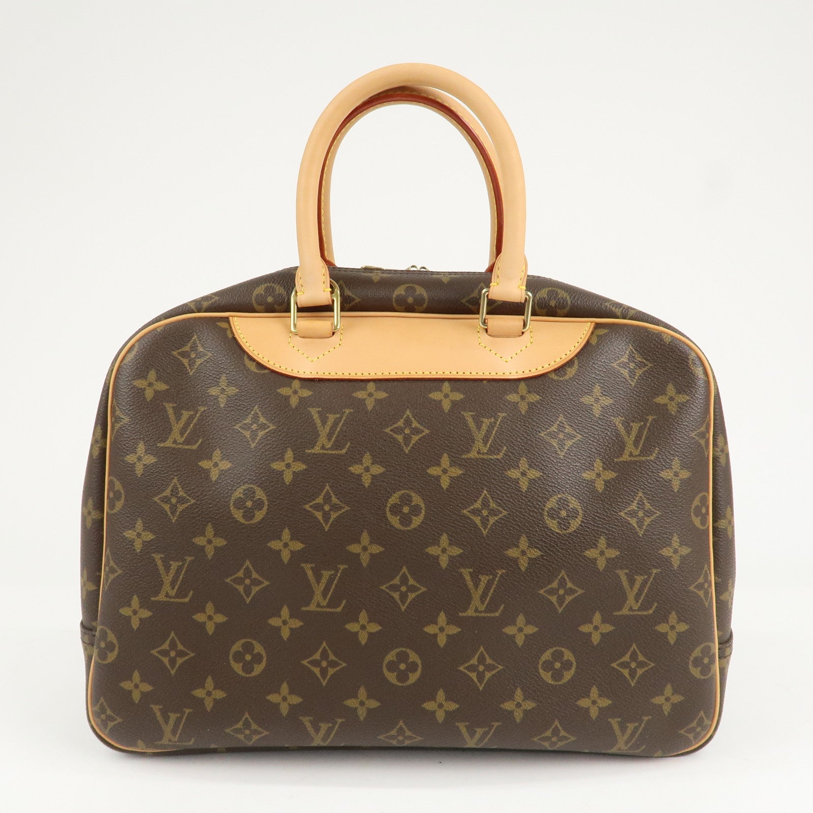 Louis Vuitton Monogram Deauville Hand Bag Brown M47270 Used