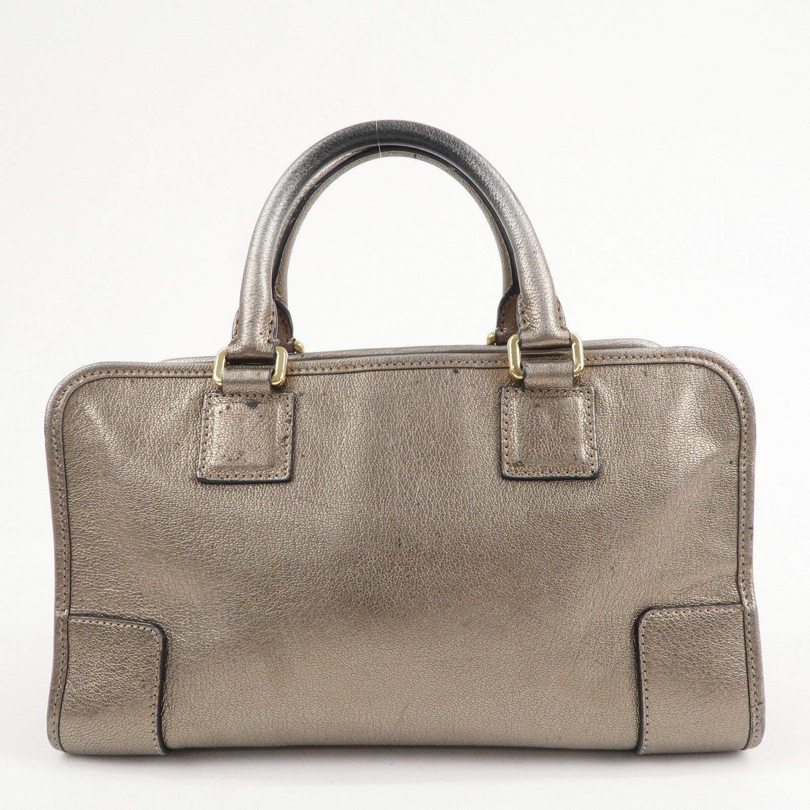 LOEWE Anagram Leather Amazona 28 Hand Bag Gold