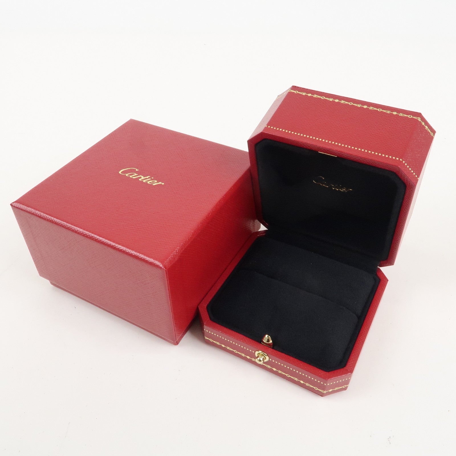 Cartier Set of 2 Ring Box Display Box Jewelry Box For Ring Red