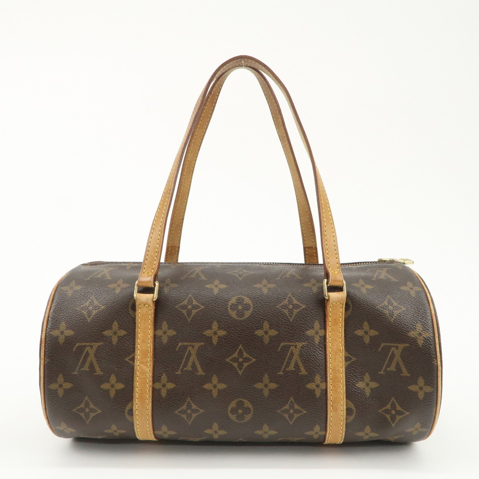 Louis Vuitton Monogram Papillon 30 Hand Bag M51385 Brown Used