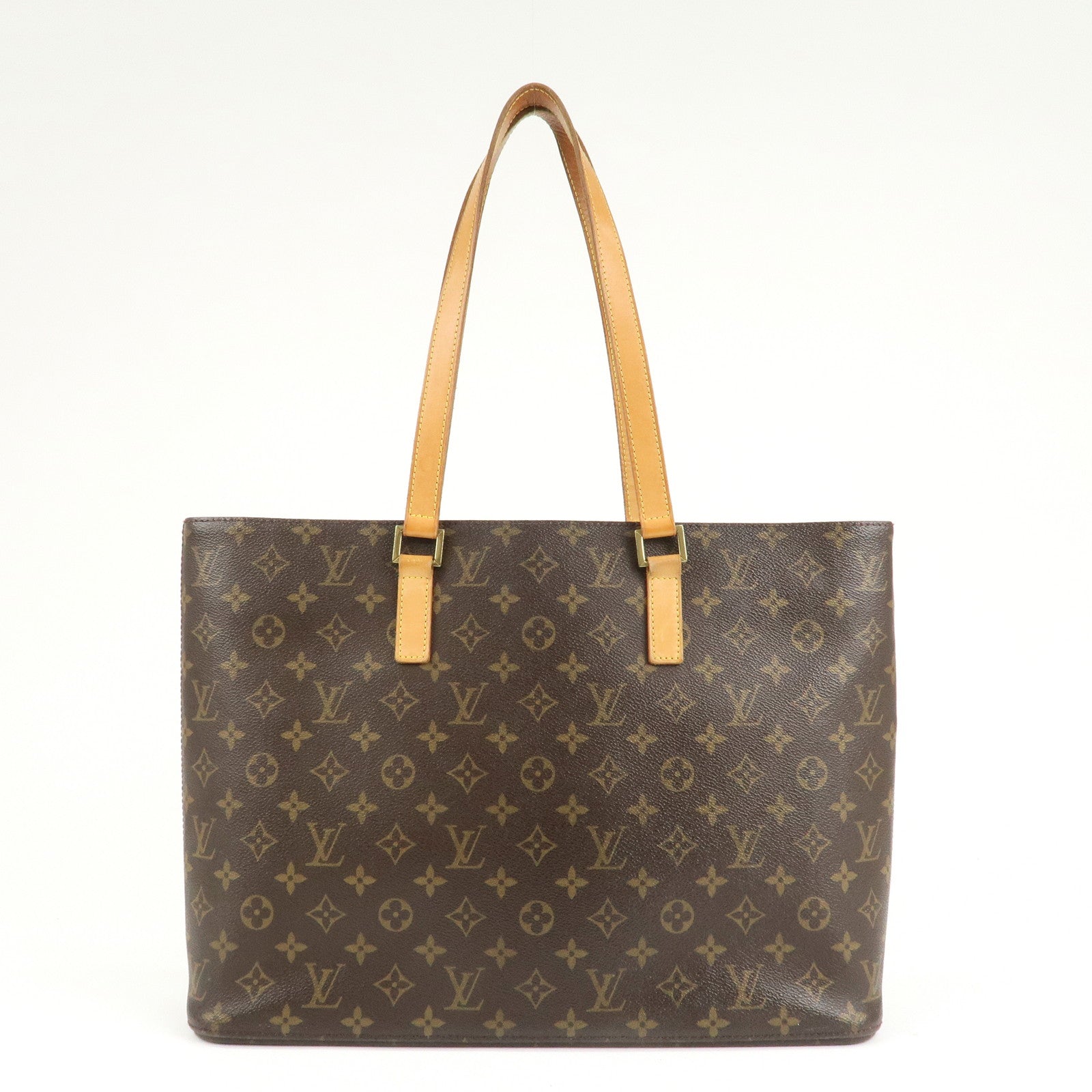 Louis Vuitton Monogram Luco Tote Bag Hand Bag Brown M51155 Used