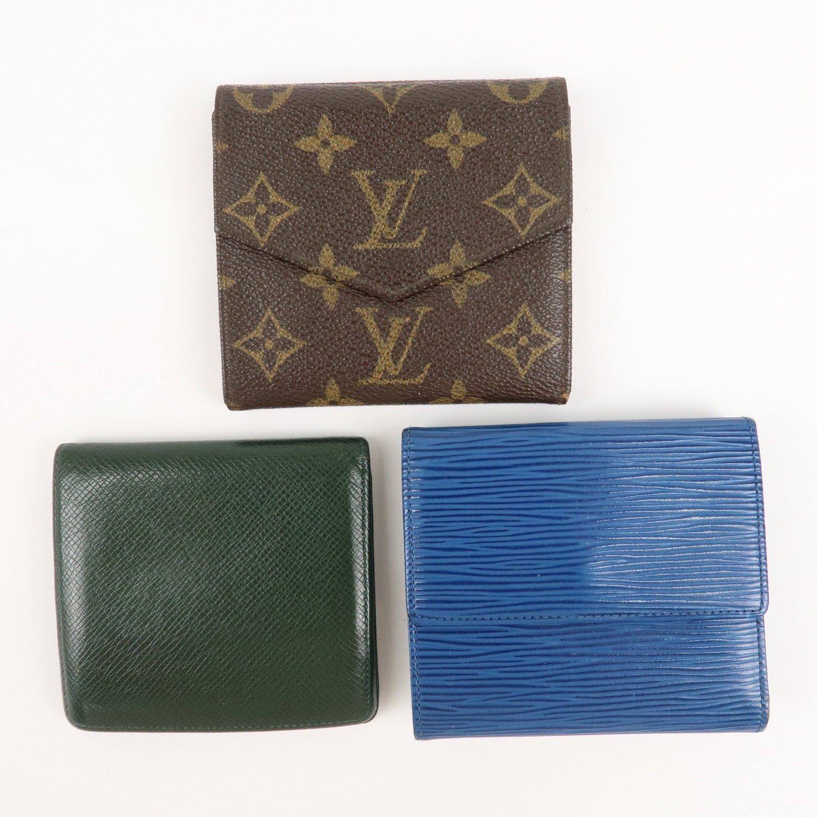 Louis Vuitton Set of 3 Taiga Monogram Epi Wallet Used