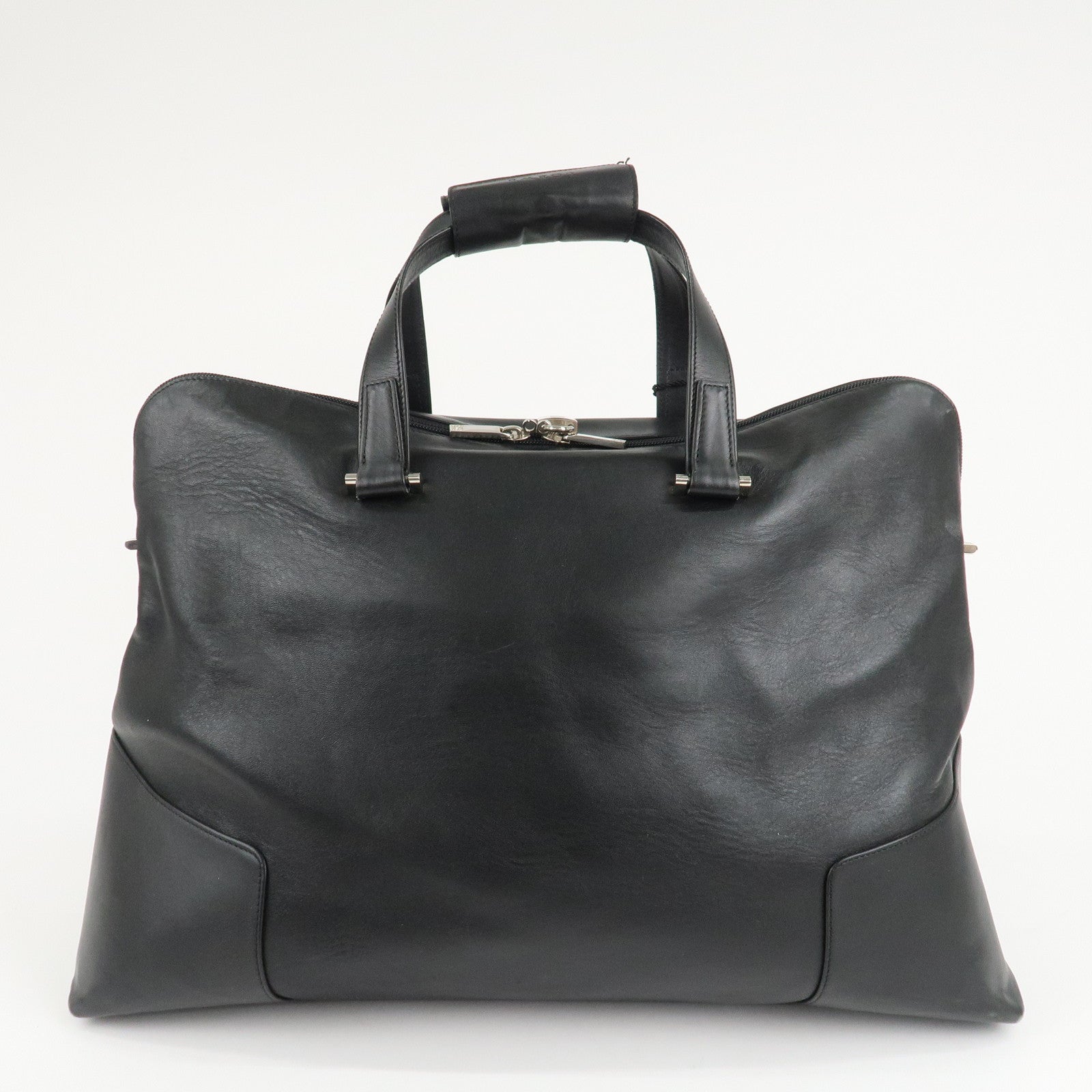 LOEWE Anagram Leather Boston Bag Shoulder Bag Hand Bag Black