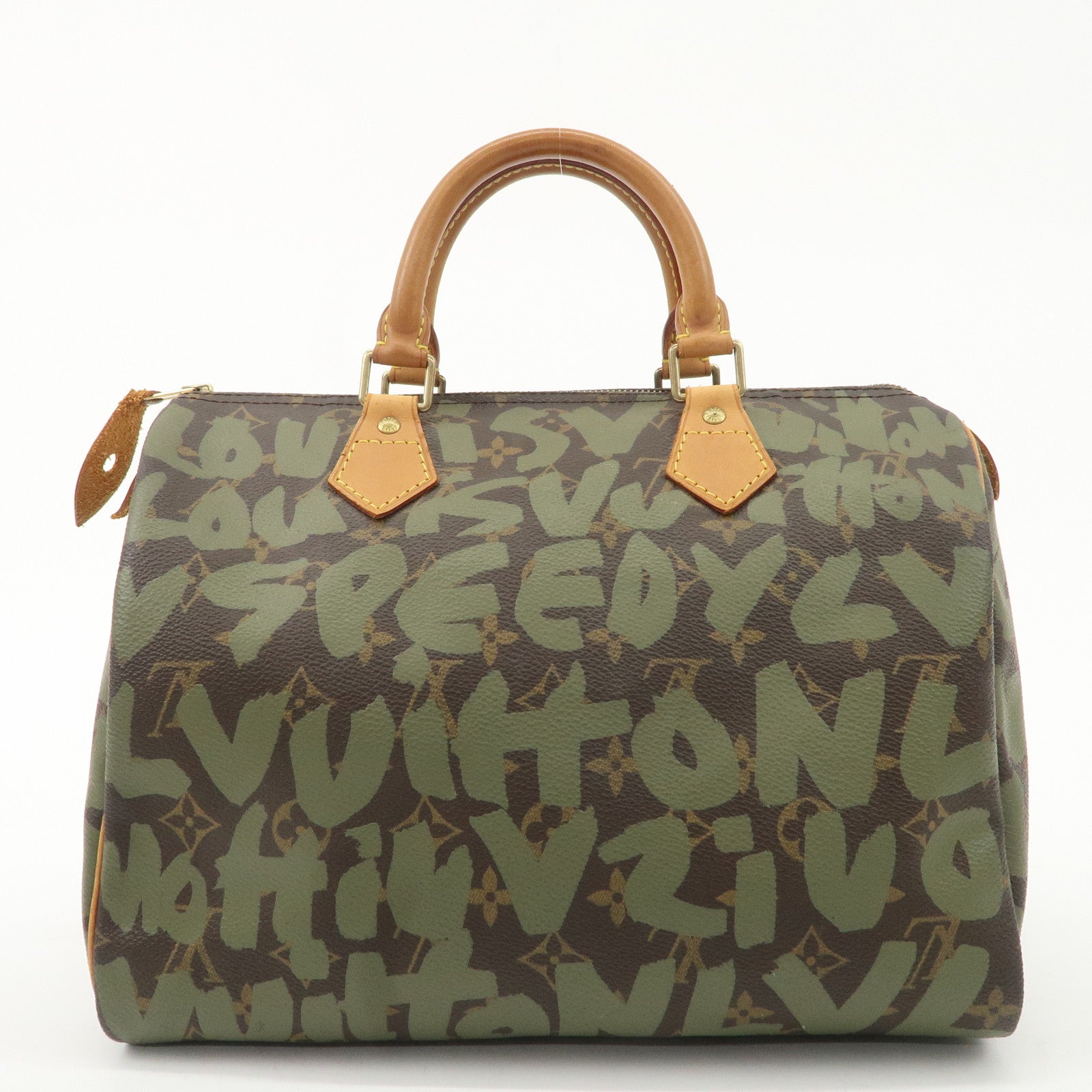 Louis Vuitton Monogram Graffiti Speedy 30 Khaki Brown M92194 Used