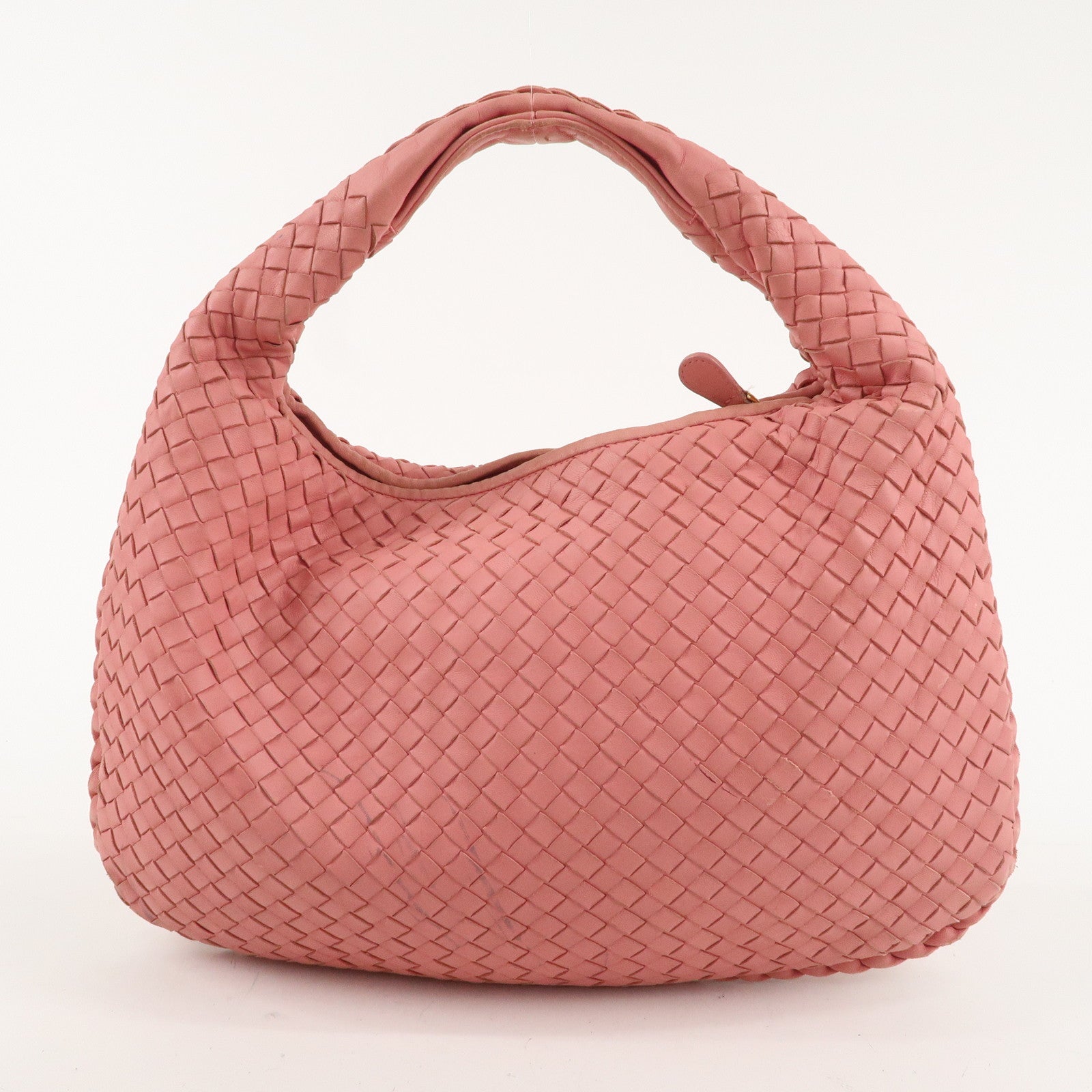 BOTTEGA VENETA Hobo Intrecciato Leather Shoulder Bag Pink 115653