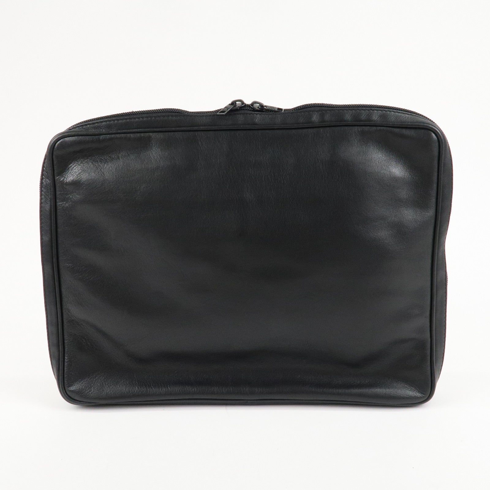 LOEWE Anagram Leather Clutch Bag Second Bag Black Used