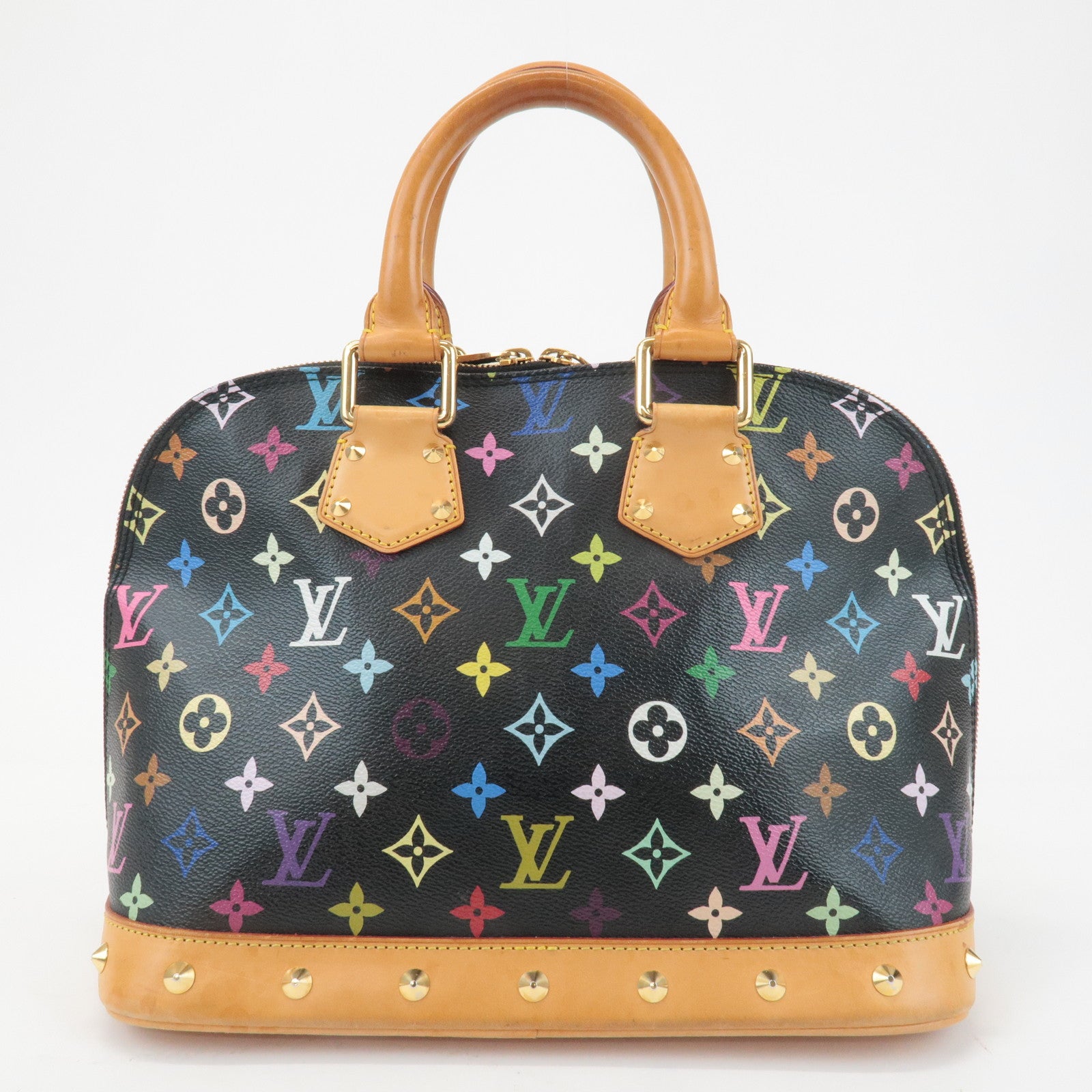 Louis Vuitton Monogram Multi Color Alma Hand Bag Noir M92646 Used