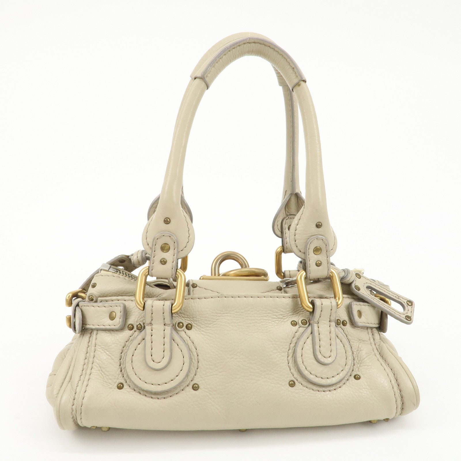 Chloe Leather Mini Paddington Shoulder Bag Hand Bag Ivory Used