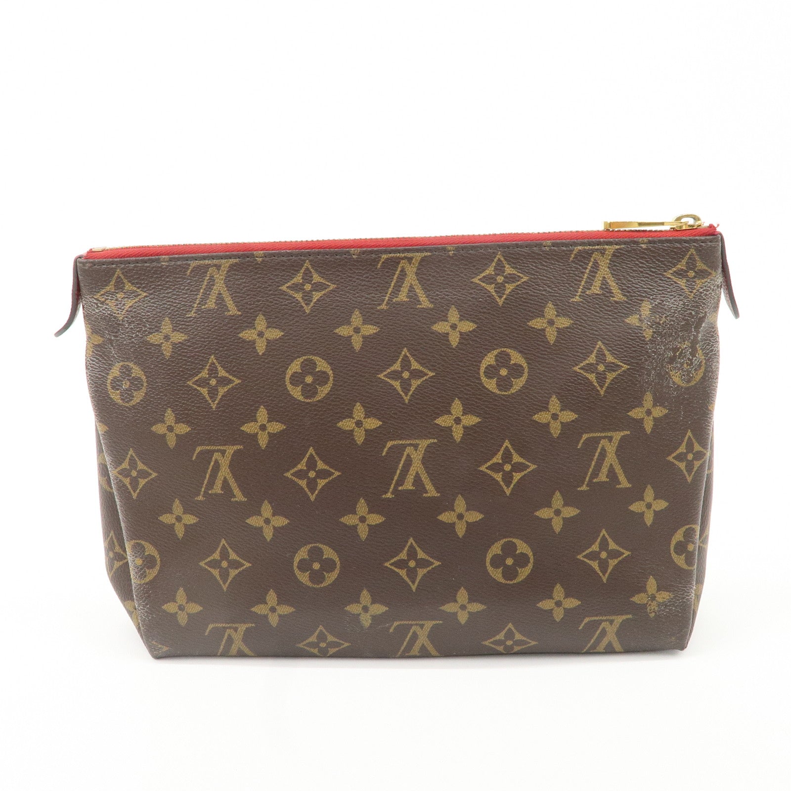 Louis Vuitton Monogram Pallas Beauty Case Brown Red M64123 Used