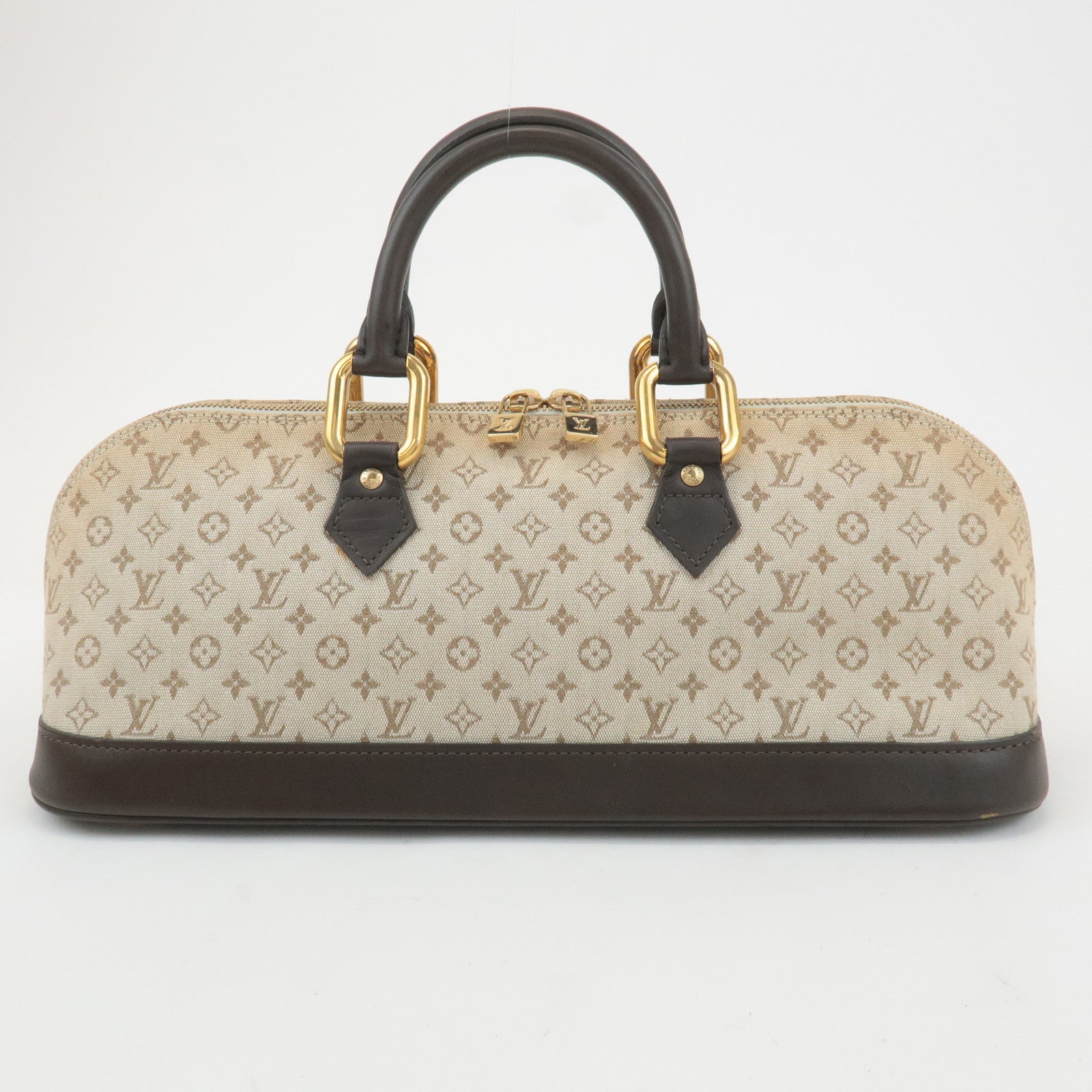 Louis Vuitton Monogram Mini Alma Long Hand Bag Khaki M92206