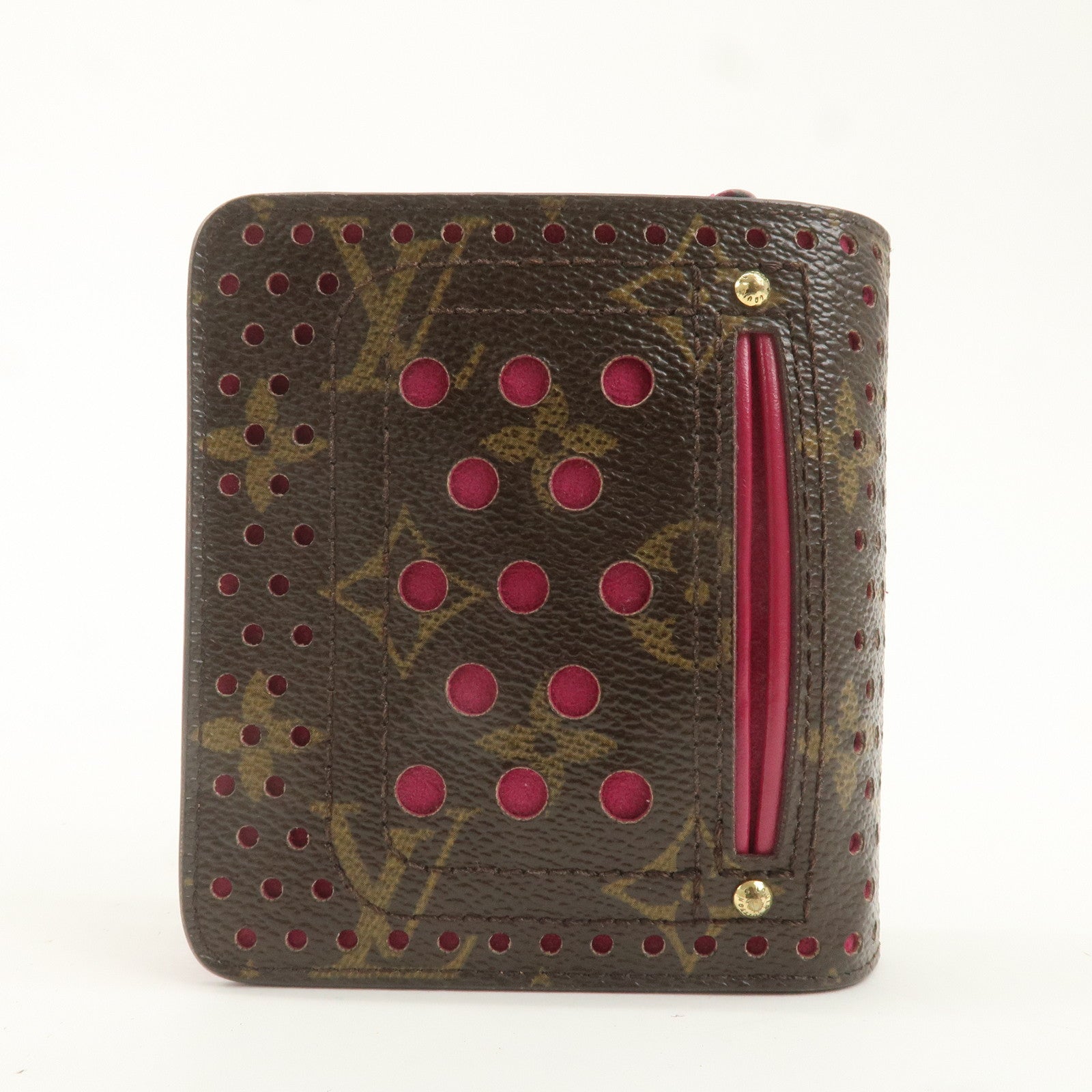 Louis Vuitton Monogram Perfor Compact Zip Wallet Fuchsia M95188