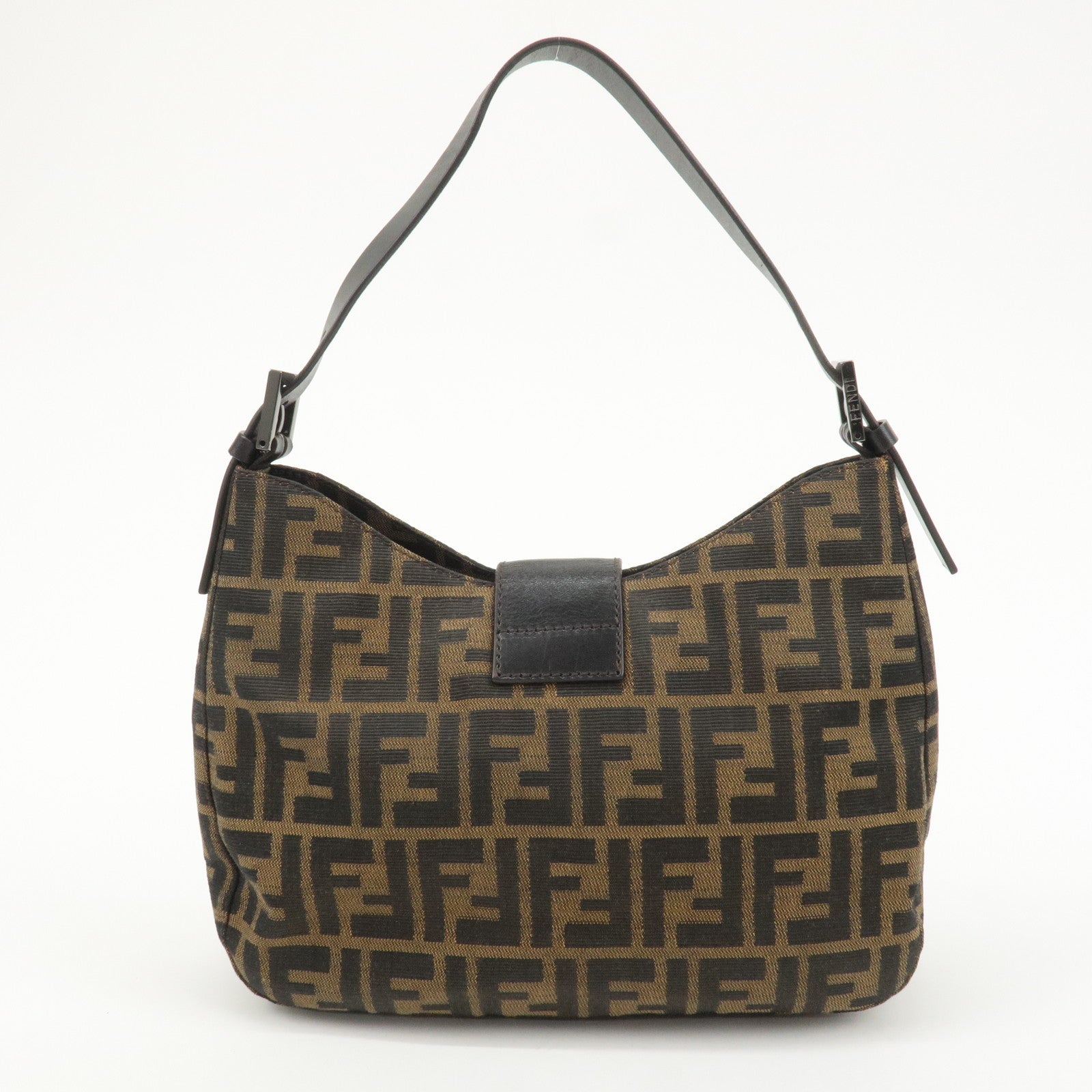 FENDI Zucca Canvas Leather One Shoulder Bag 8BR182